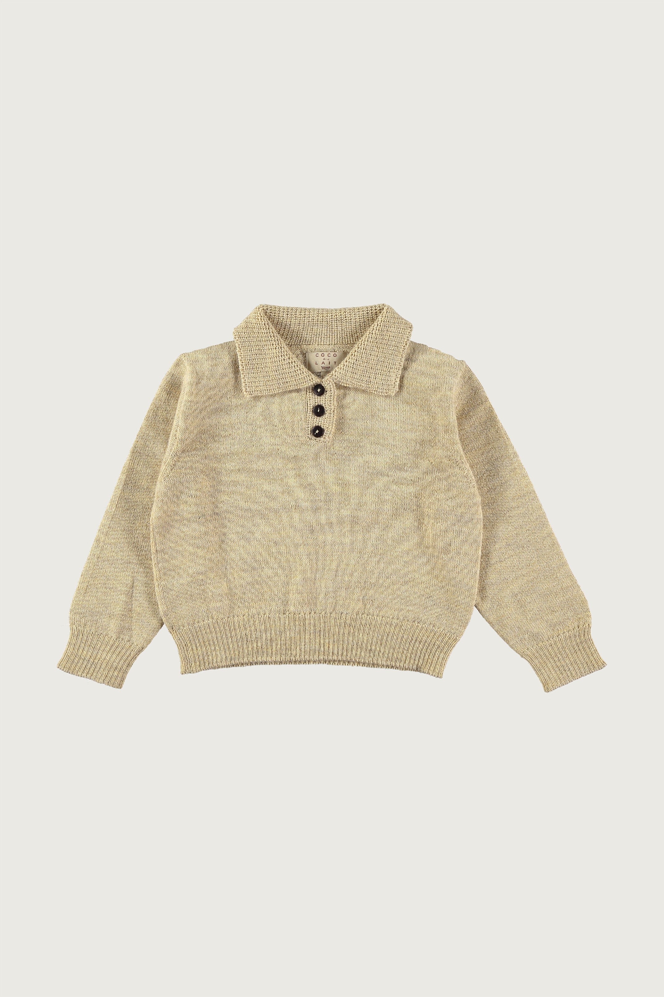 Coco Au Lait PARCHMENT KNITTED BABY POLO Parchment