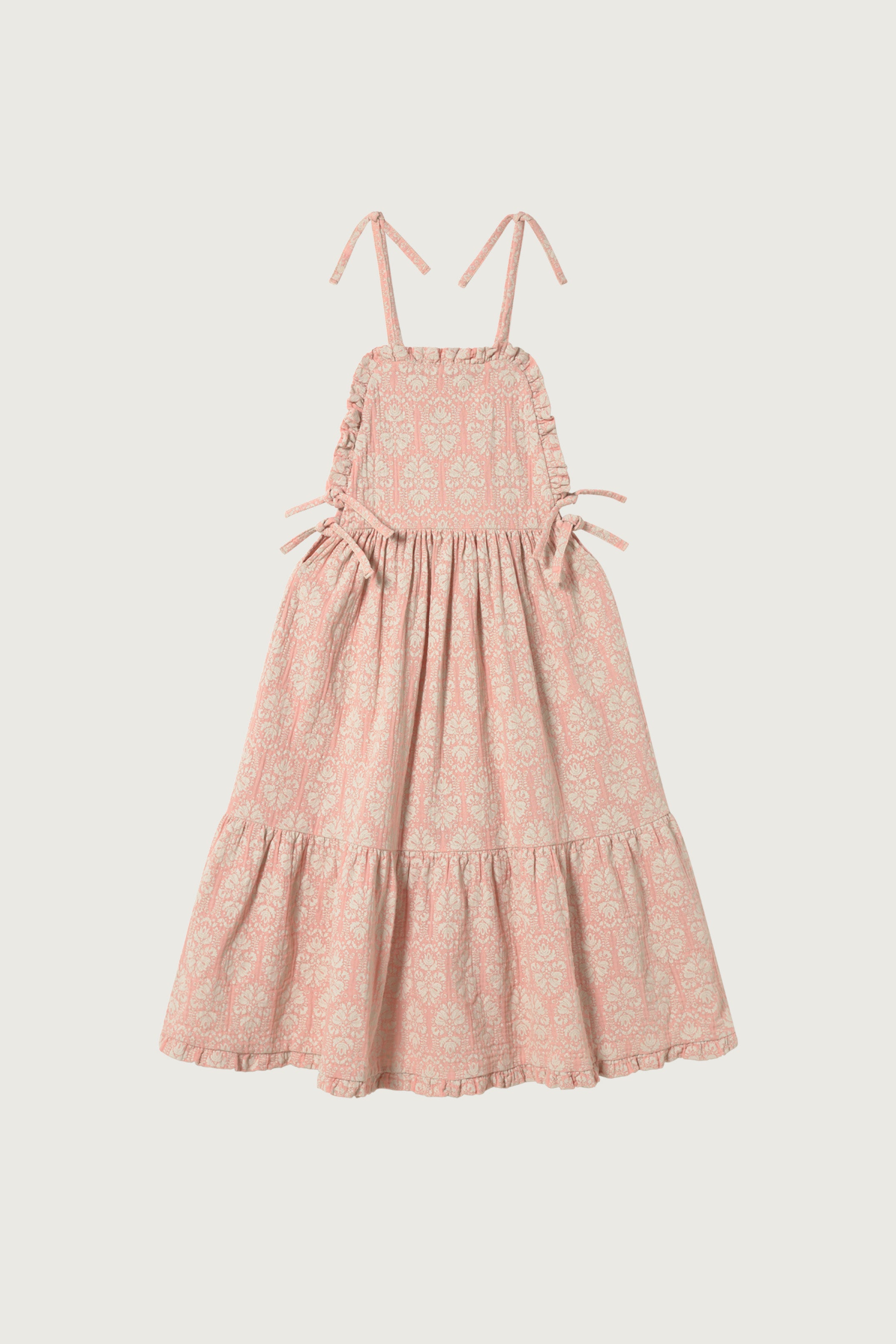 Coco Au Lait PINK VINTAGE WALLPAPER DRESS  Evening Sand