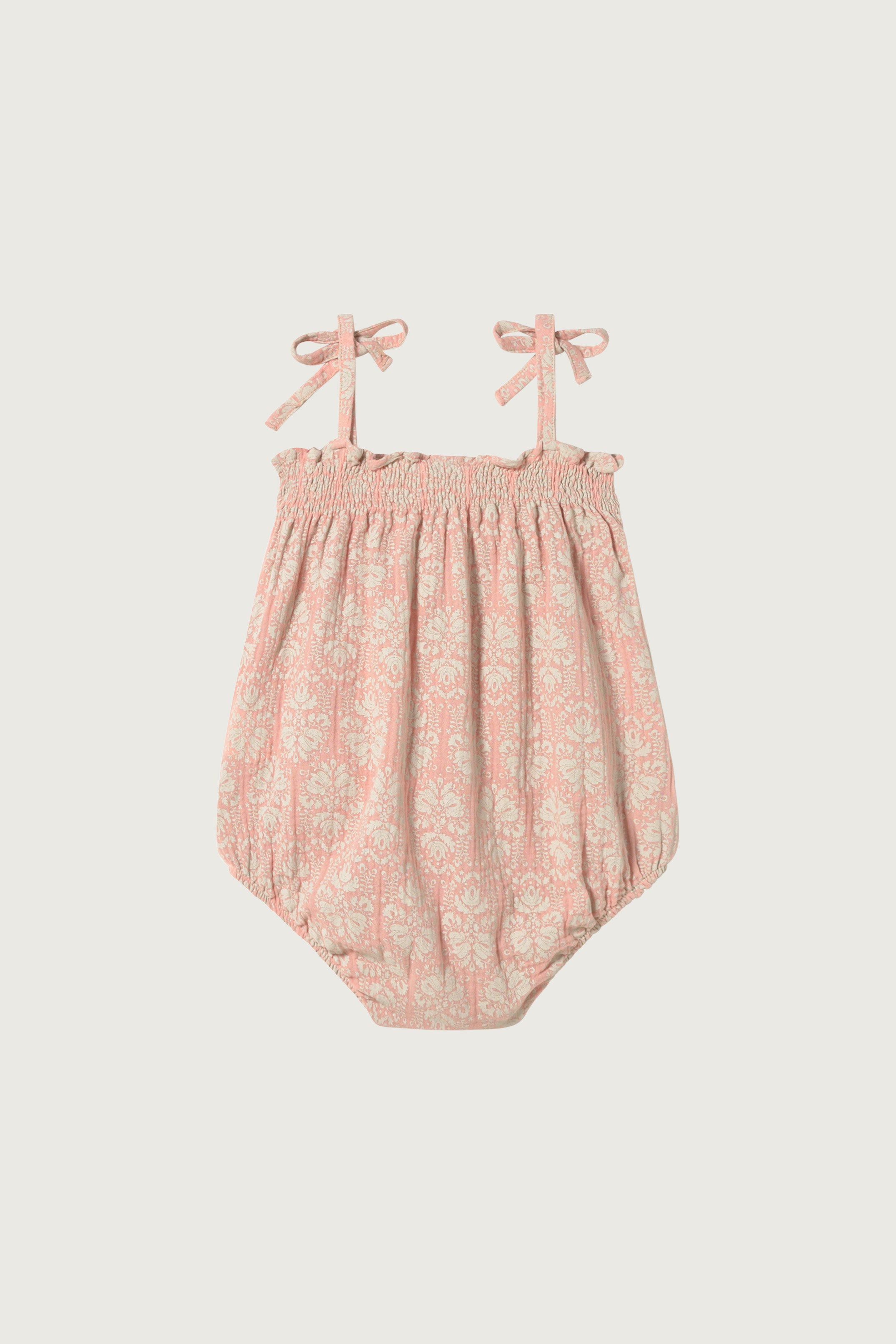 Coco Au Lait PINK VINTAGE WALLPAPER ROMPER  Evening Sand