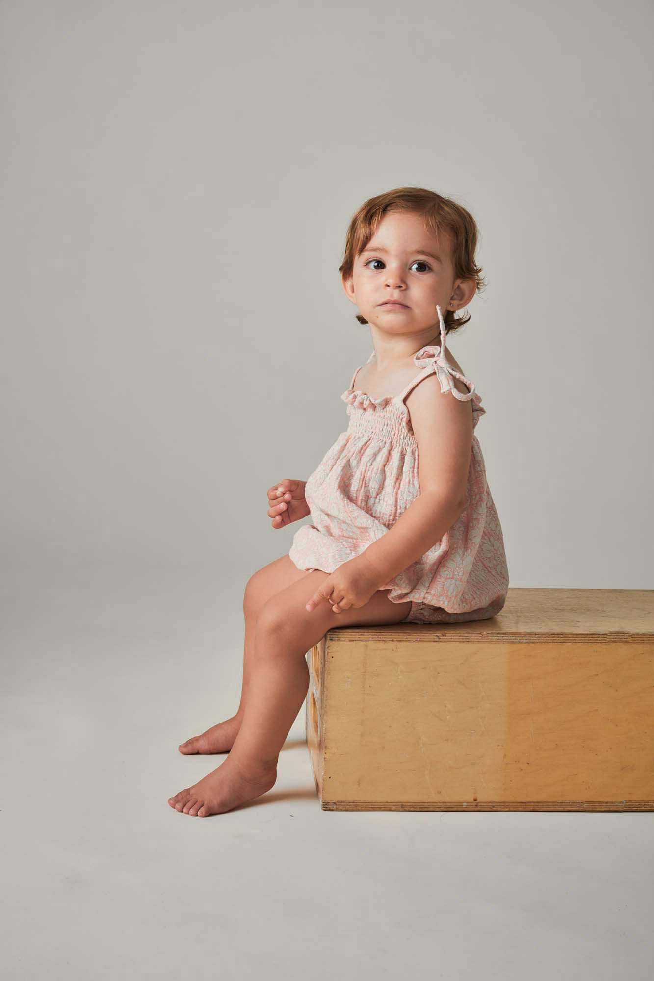 Coco Au Lait PINK VINTAGE WALLPAPER ROMPER  Evening Sand