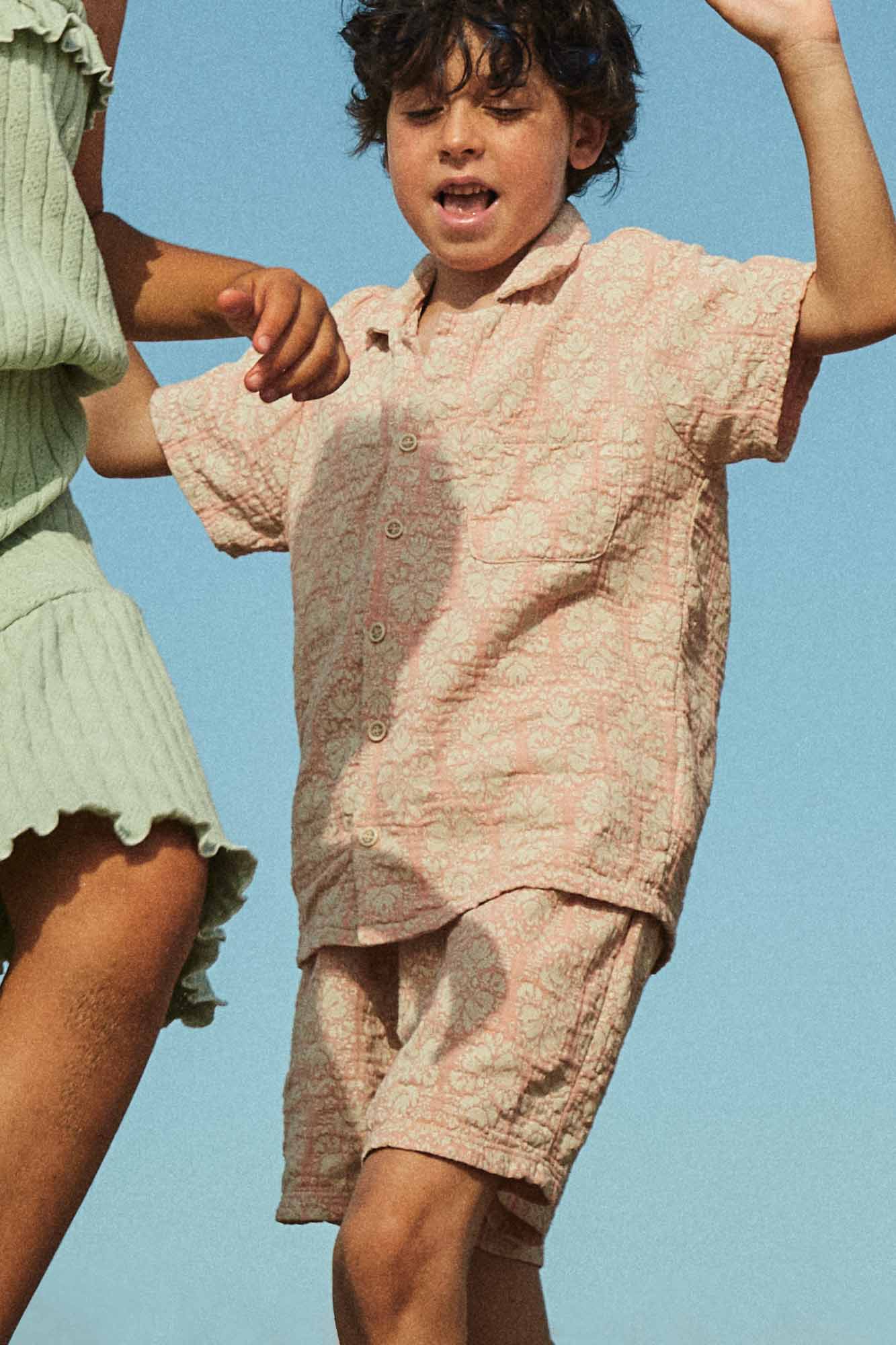 Coco Au Lait PINK VINTAGE WALLPAPER SHIRT  Evening Sand