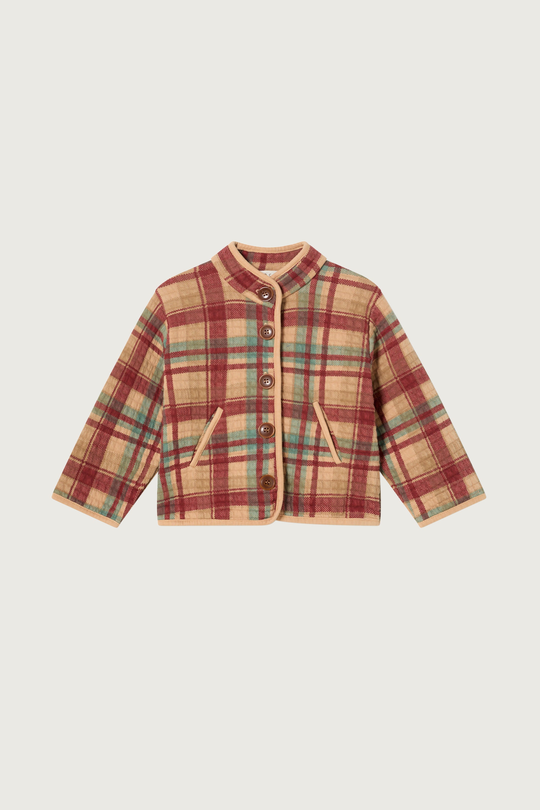 Coco Au Lait PLAID BABY JACKET Chili Oil