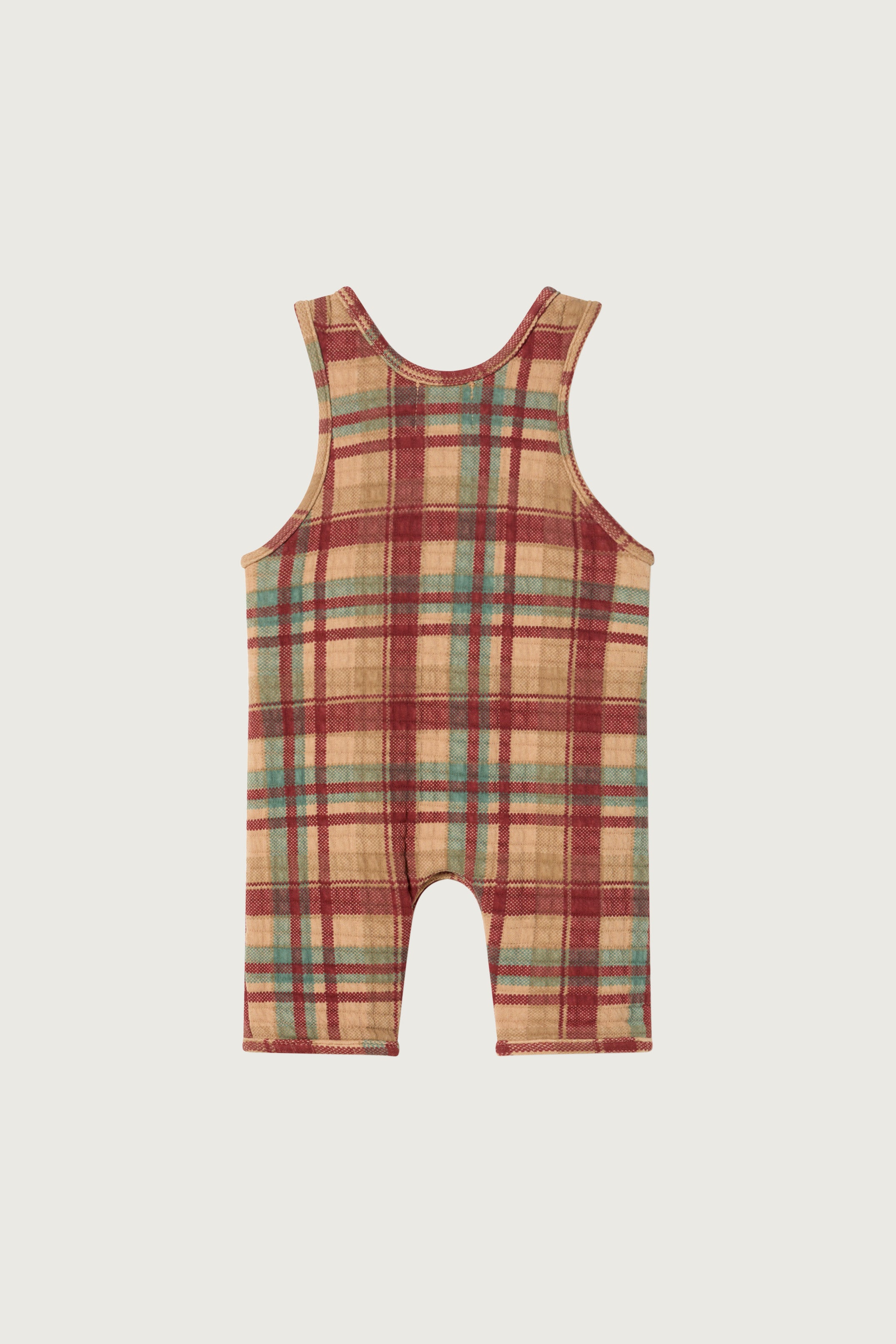 Coco Au Lait PLAID BABY ROMPER Chili Oil