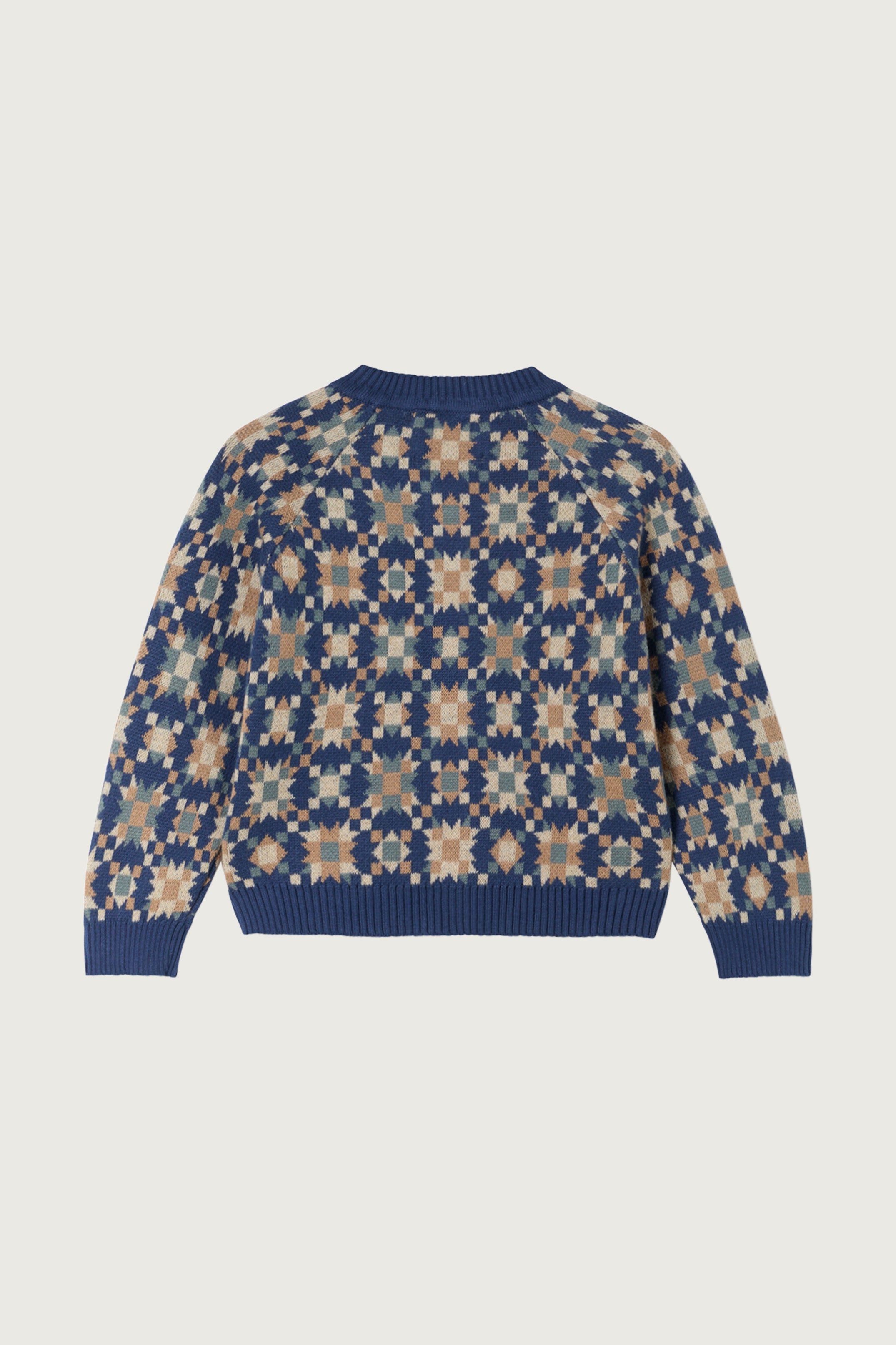 Coco Au Lait QUILT JACQUARD BABY CARDIGAN Dark Denim