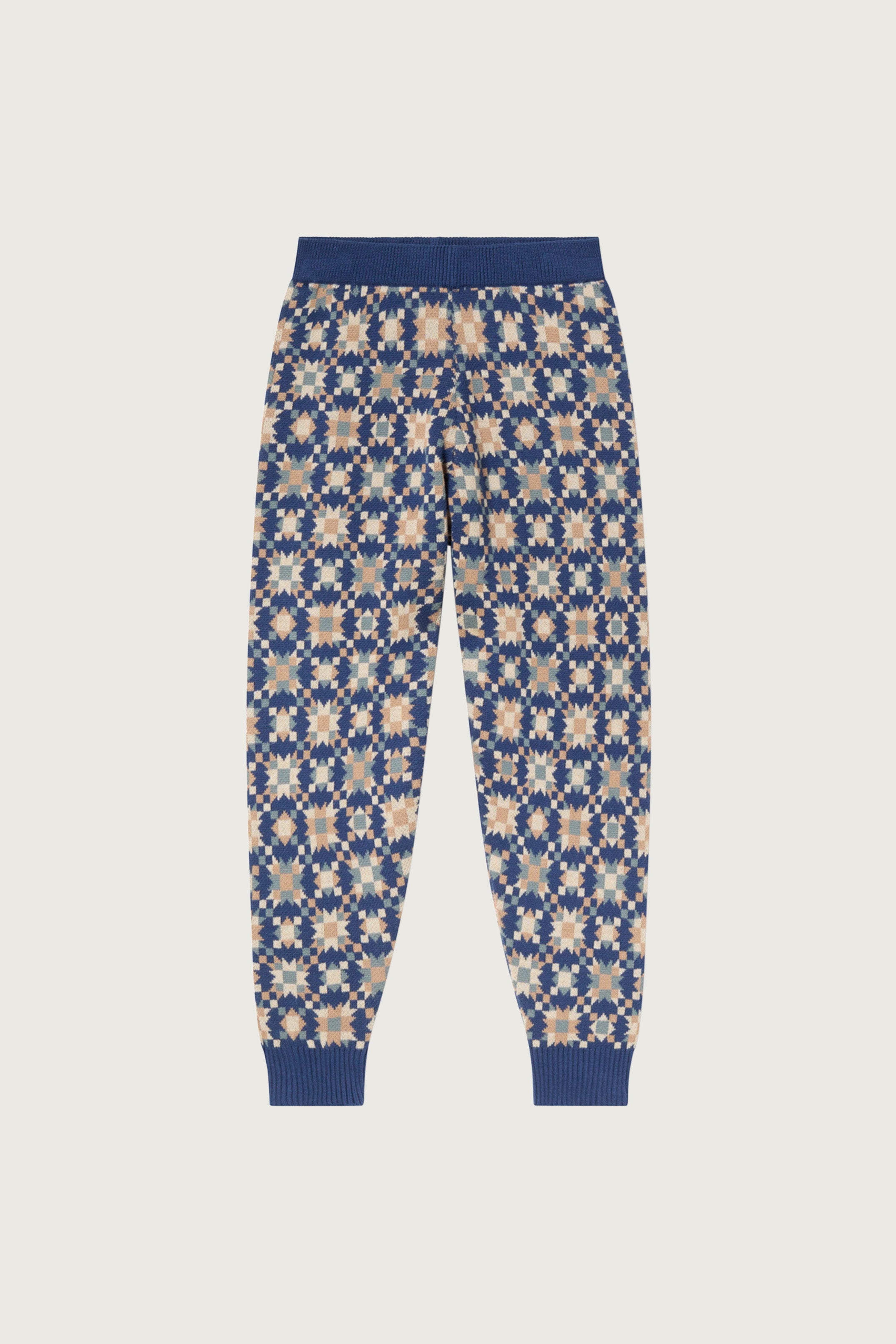 Coco Au Lait QUILT JACQUARD PANTS Dark Denim