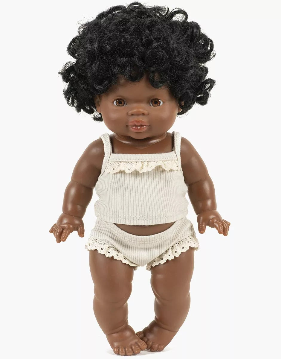 ROPA INTERIOR PARA NIÑA EN PUNTO DE LINO ACANALADO CON ENCAJE