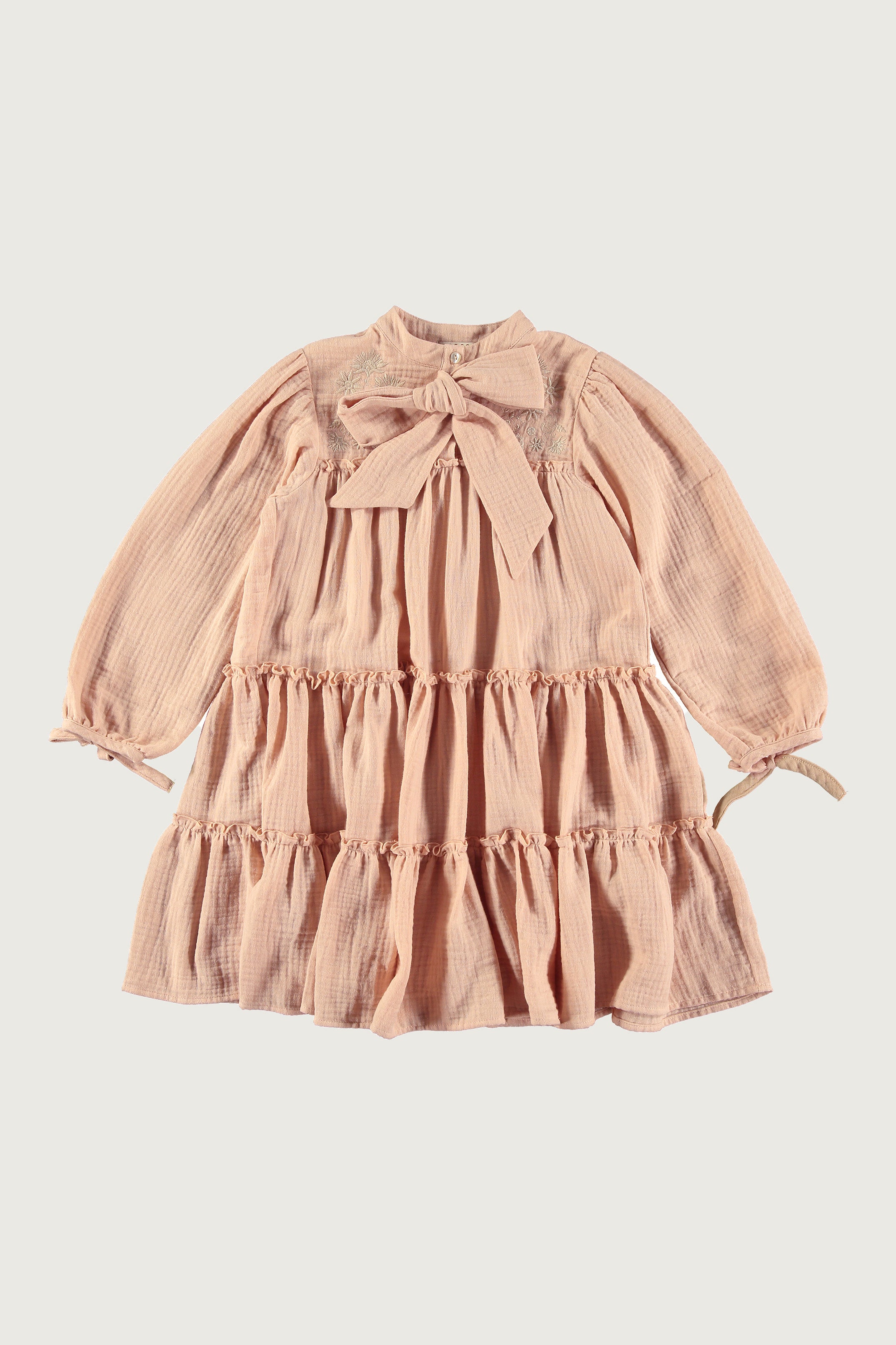 Coco Au Lait ROSE DUST EMBROIDERED DOUBLE GAUZE DRESS Rose Dust