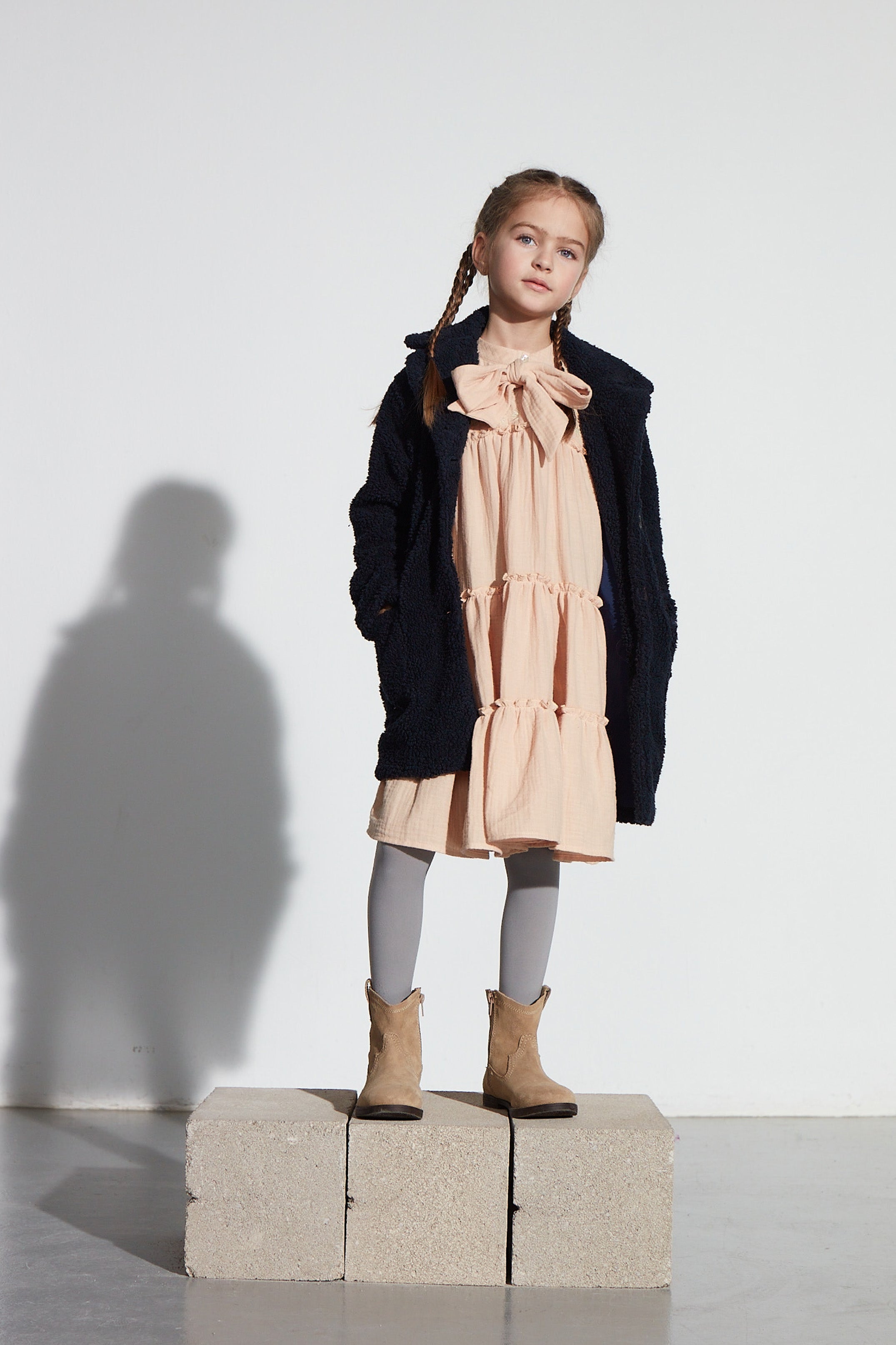 Coco Au Lait ROSE DUST EMBROIDERED DOUBLE GAUZE DRESS Rose Dust