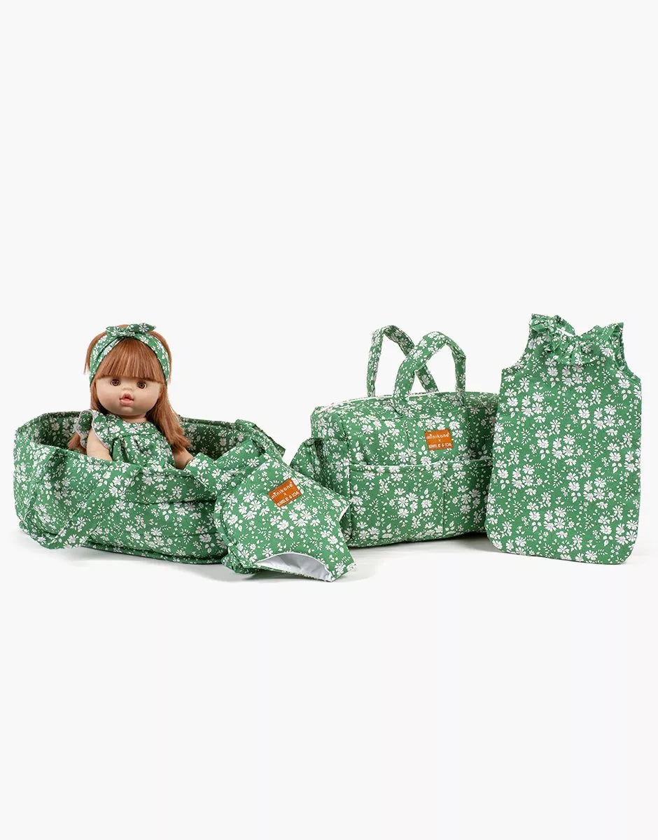 SACO DE DORMIR PARA MUÑECAS LIBERTY CAPEL VERDE CON CUELLO