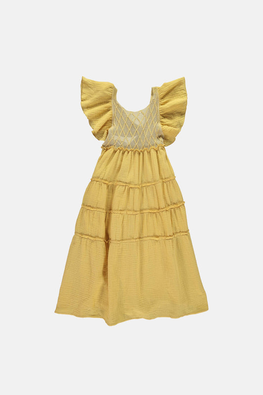 Coco Au Lait YELLOW BUTTERFLY KNITTED DRESS  Yellow
