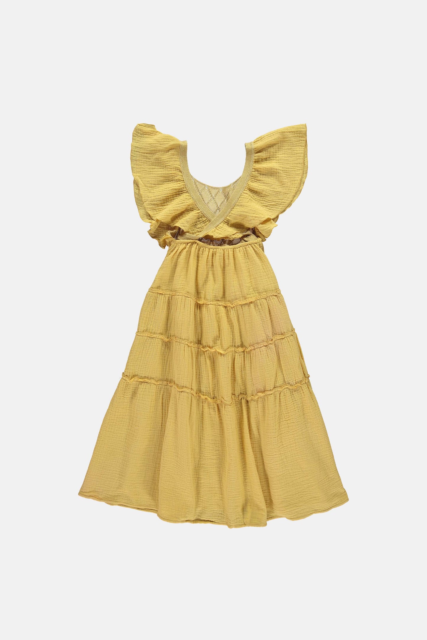 Coco Au Lait YELLOW BUTTERFLY KNITTED DRESS Yellow