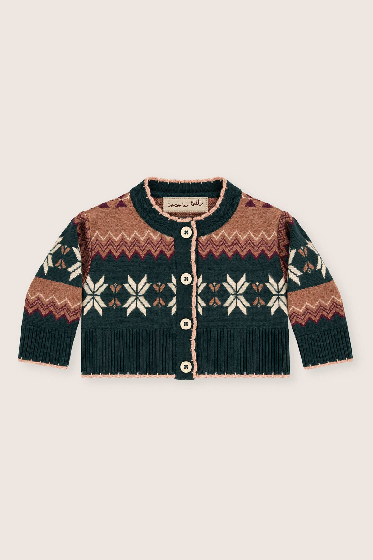 CÁRDIGAN DE PUNTO JACQUARD NORDIC BLOOM BEBÉ