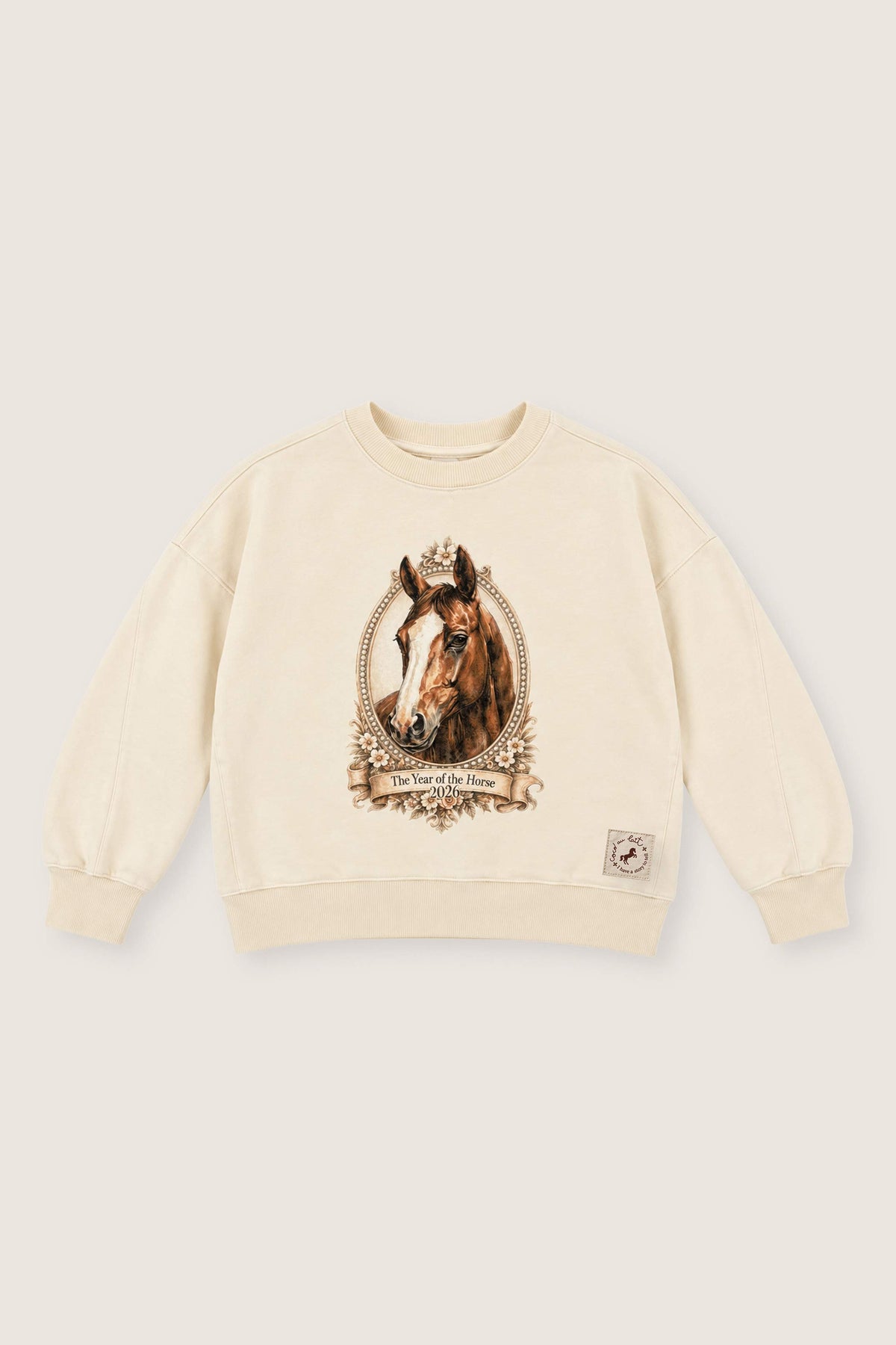 SUDADERA RETRATO DE CABALLO VANILLA