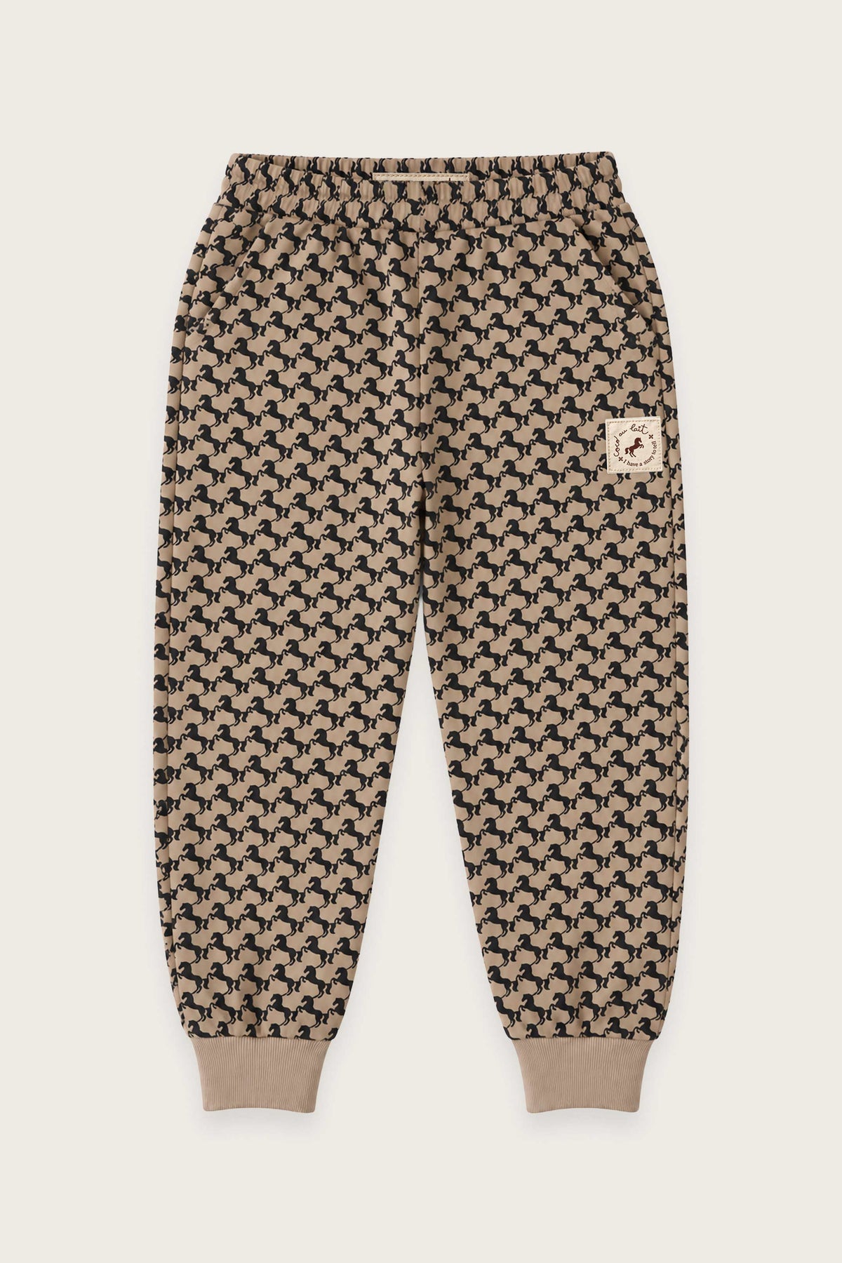PANTALÓN DE PUNTO MINI CABALLOS BEIGE