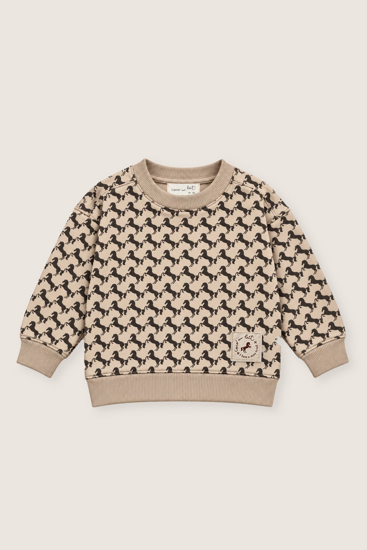 SUDADERA MINI CABALLOS BEIGE