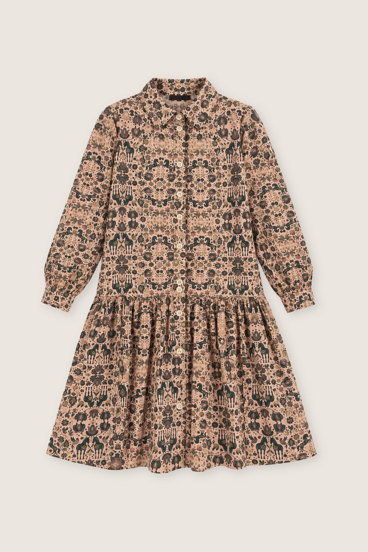 VESTIDO CABALLOS Y PÁJAROS MUJER