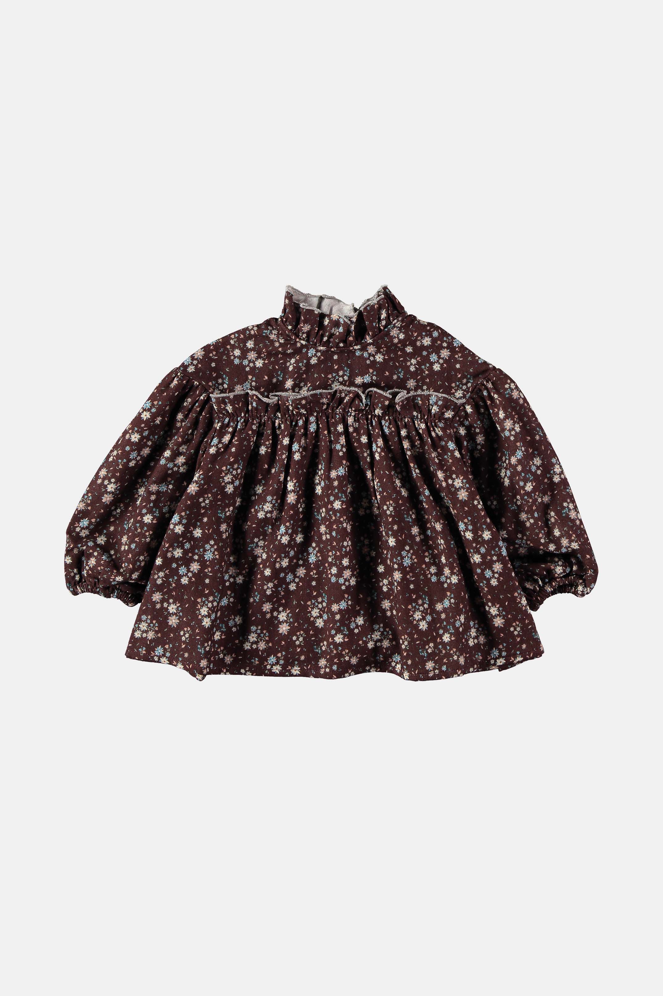 Coco Au Lait BABY BROWN FLOWERS BLOUSE Brown Flowers