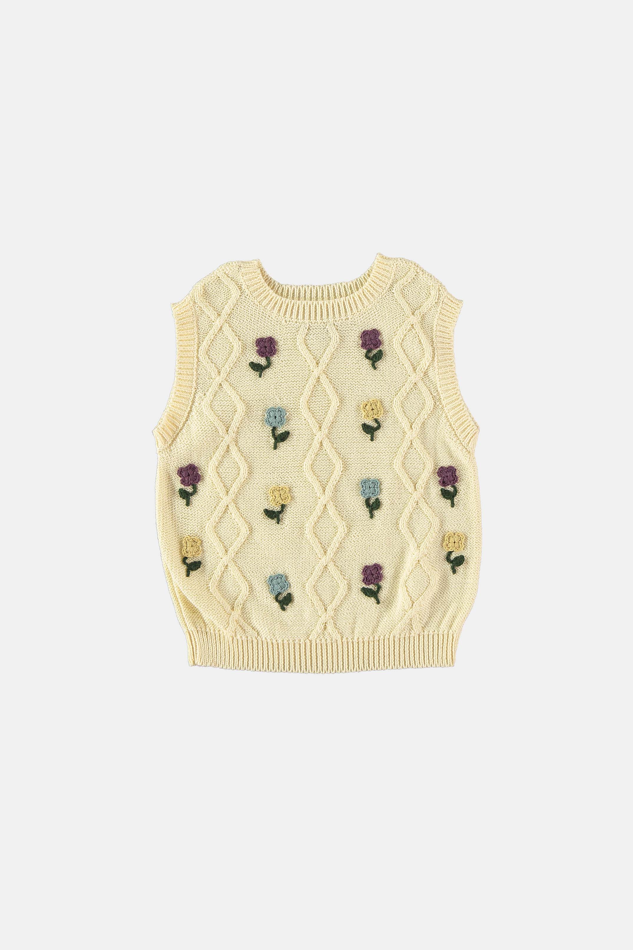 Coco Au Lait BABY LIGHT YELLOW FLORAL VEST Light Yellow