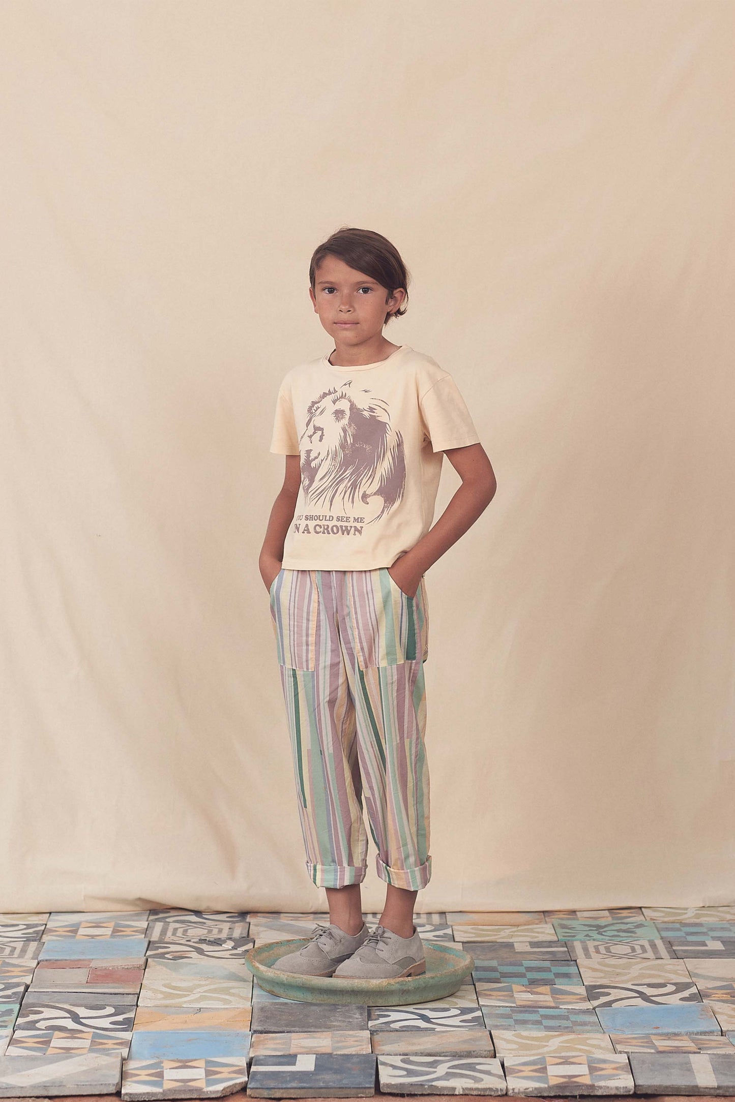 Coco Au Lait BABY LION IN A CROWN TEE Green
