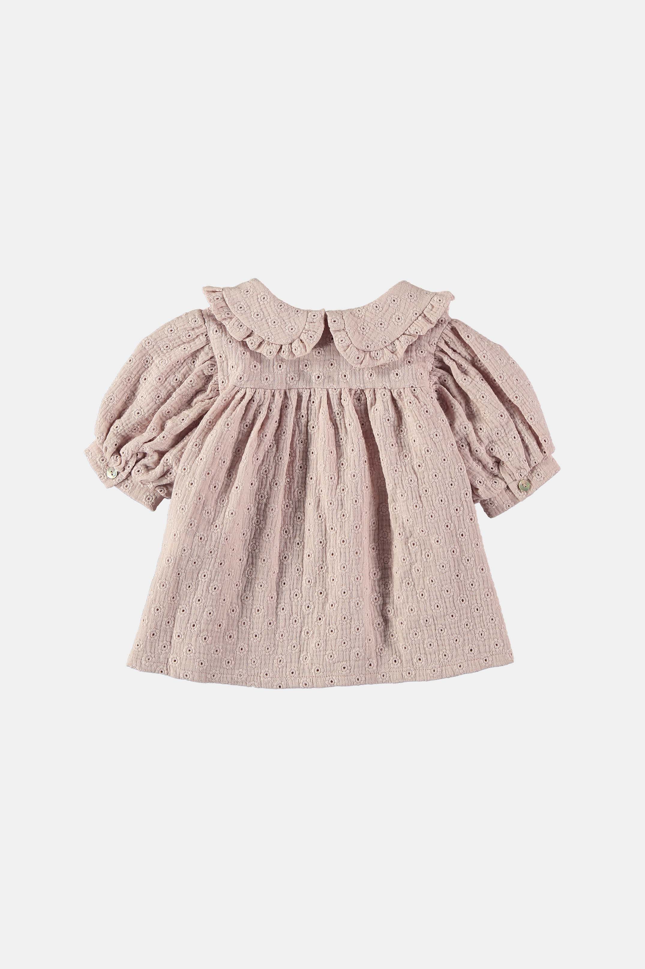 Coco Au Lait BRITISH EMBROIDERY PINK BABY DRESS SET Green