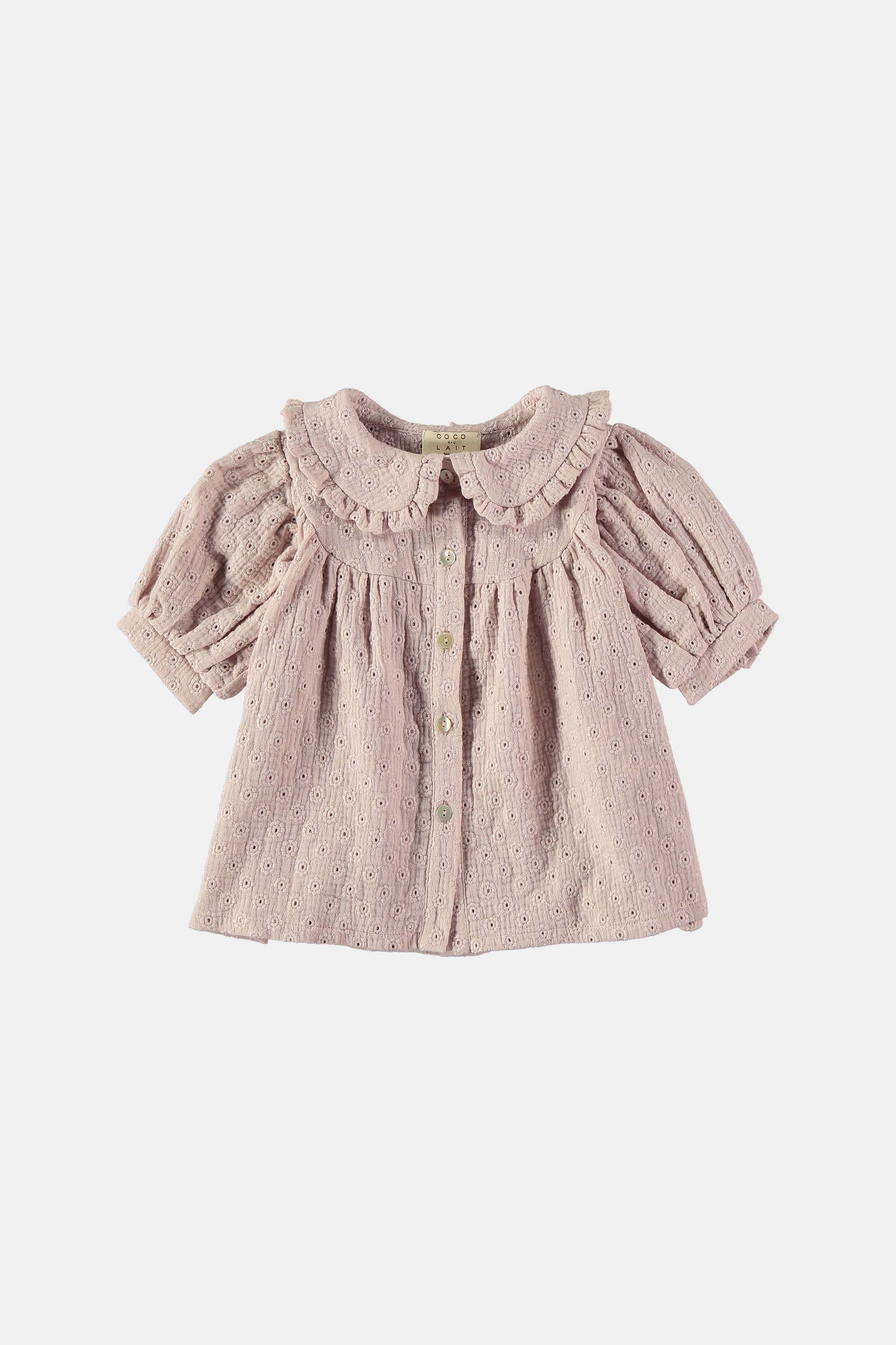 Coco Au Lait BRITISH EMBROIDERY PINK BABY DRESS SET Green