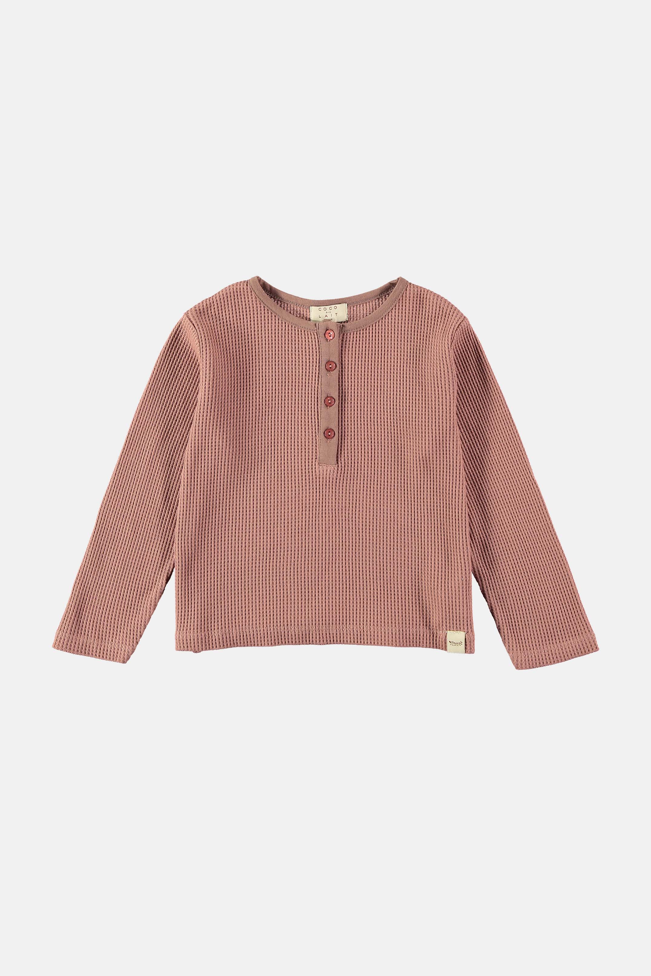 Coco Au Lait BURLWOOD WAFFLE HENLEY T-SHIRT Burlwood