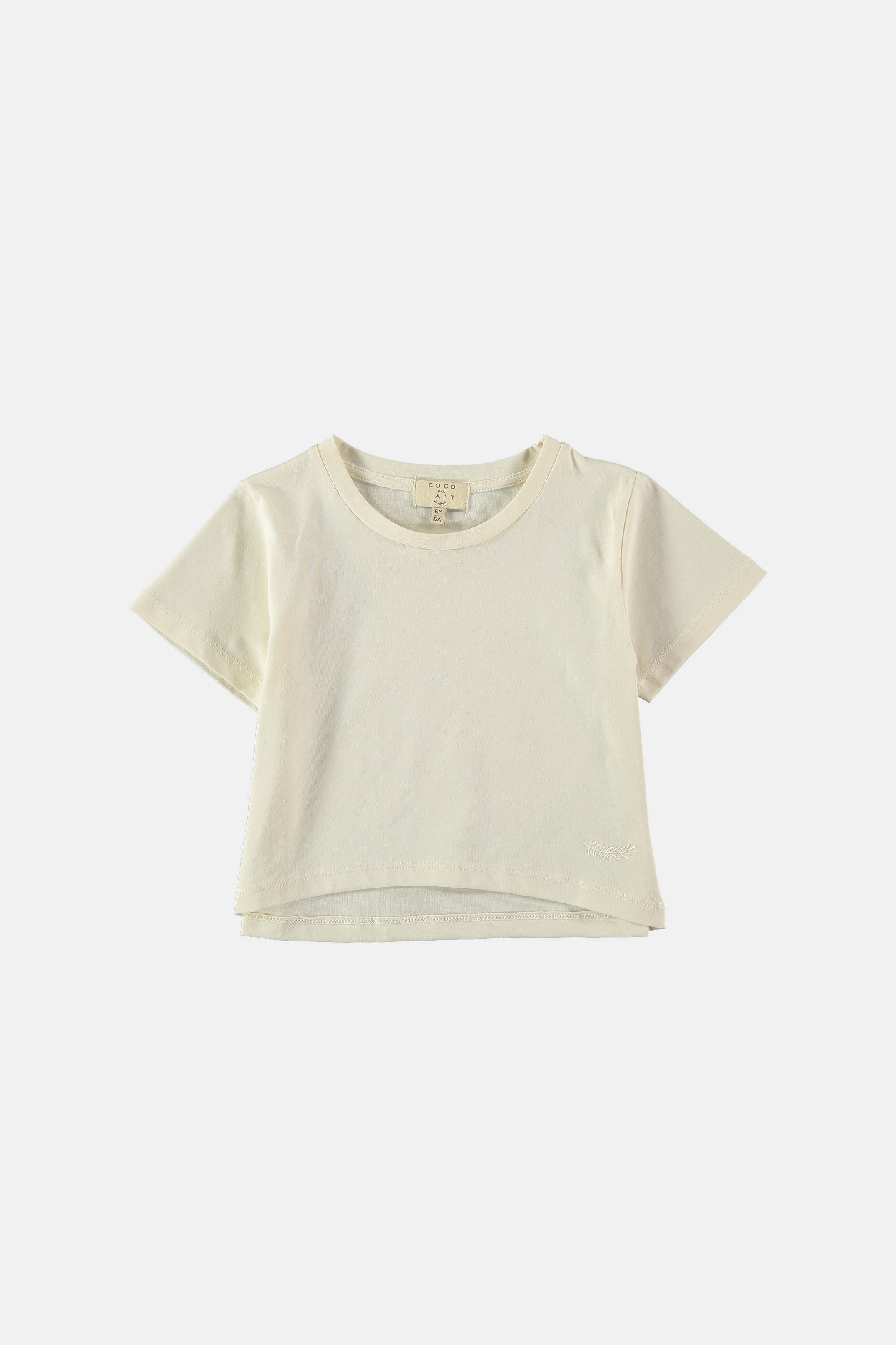 Coco Au Lait CREAM CROPPED T-SHIRT  White