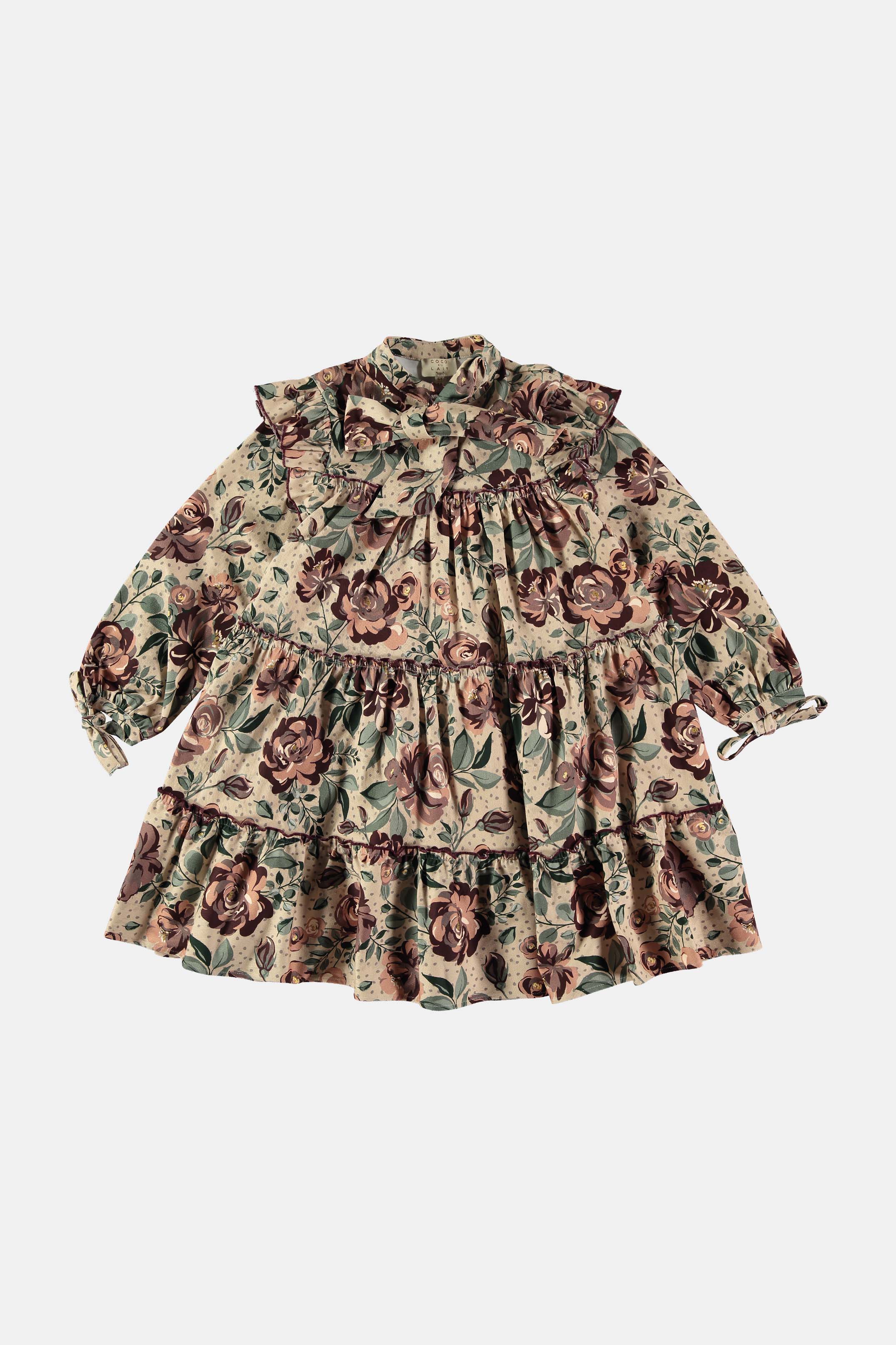 Coco Au Lait FLOWERS DRESS Roses AOP
