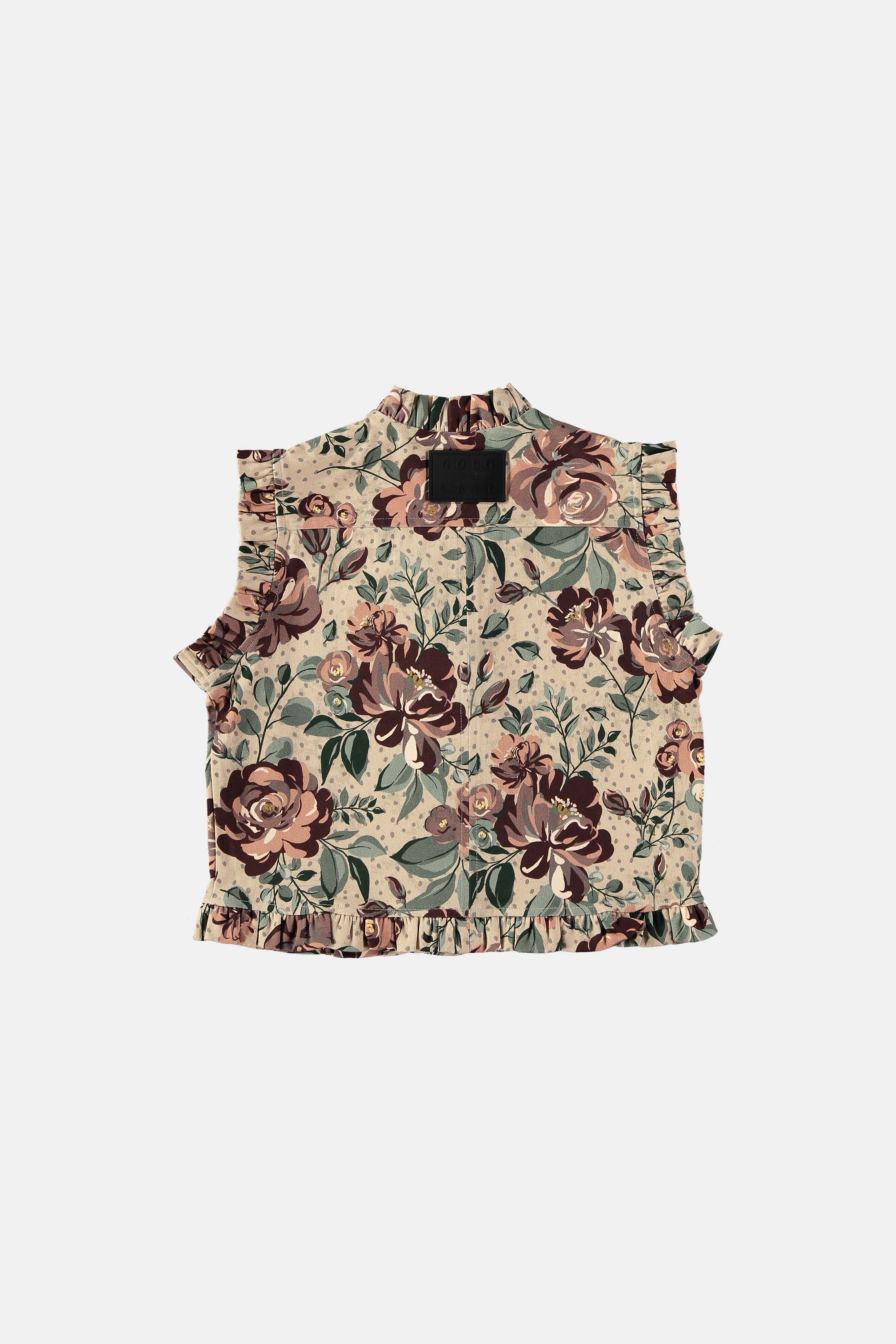 Coco Au Lait FLOWERS VEST Roses AOP