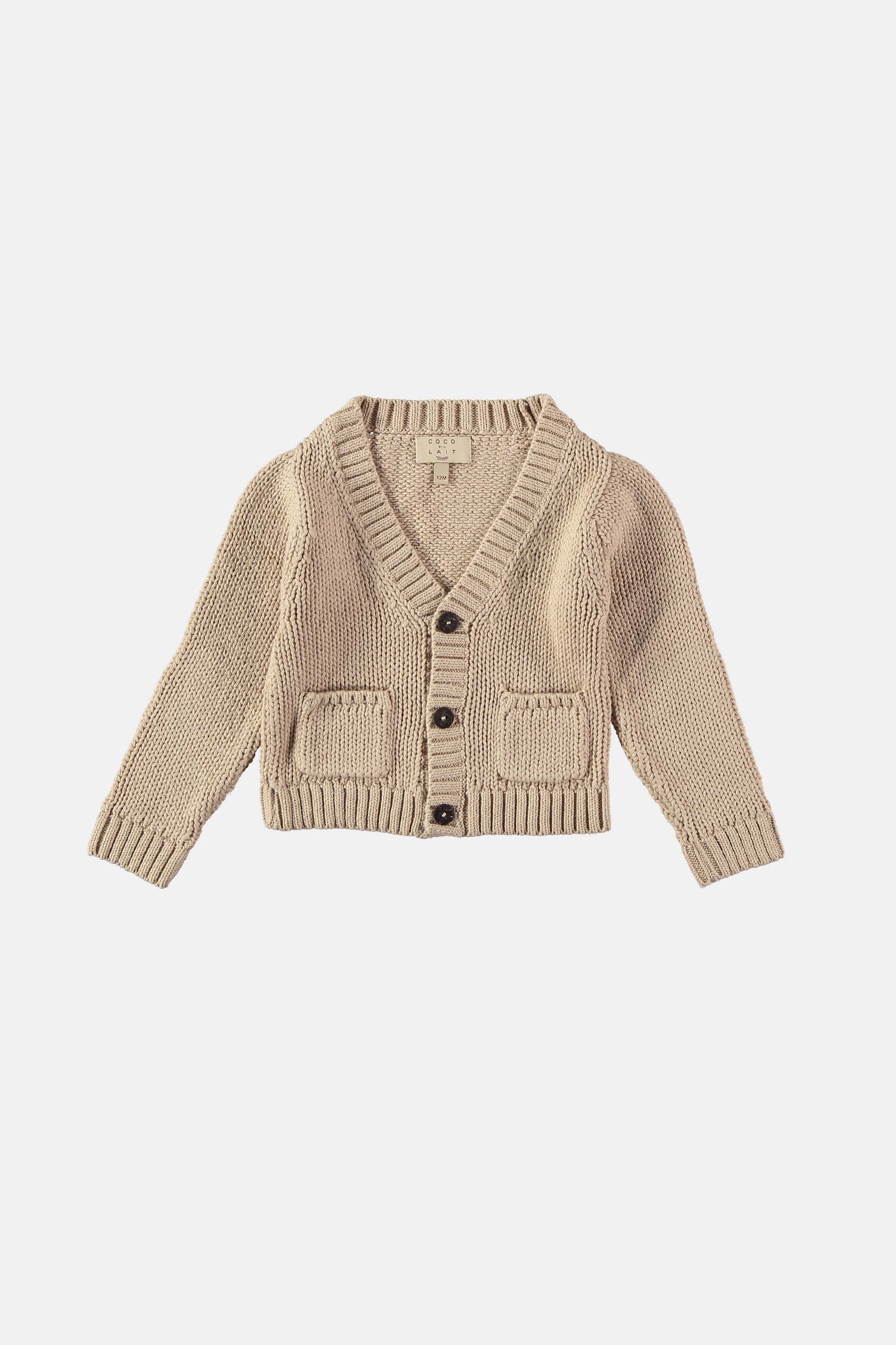 Coco Au Lait SMOKE PINK BABY CARDIGAN Smoke Gray