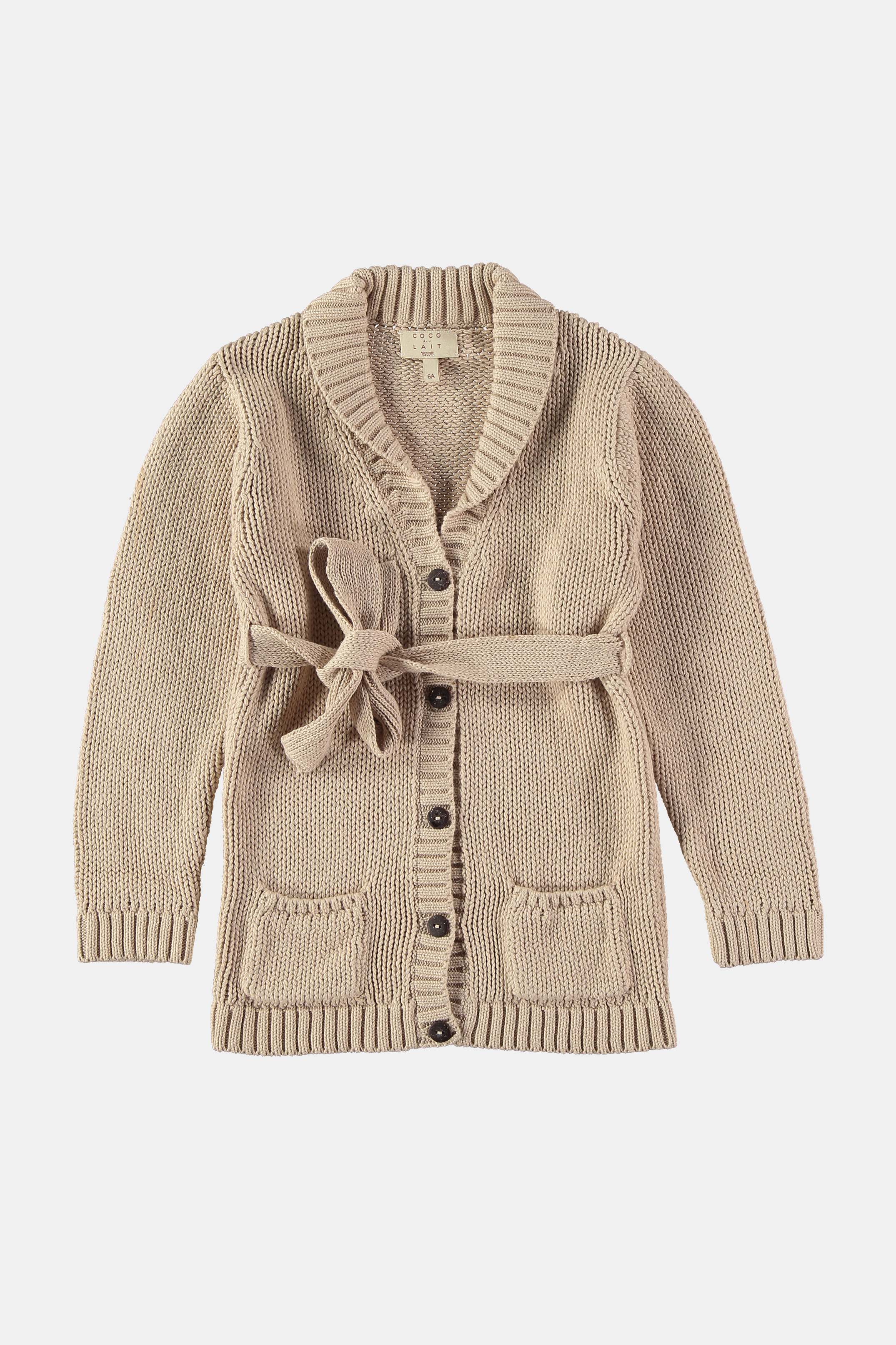 Coco Au Lait SMOKE PINK LONG CARDIGAN Smoke Gray