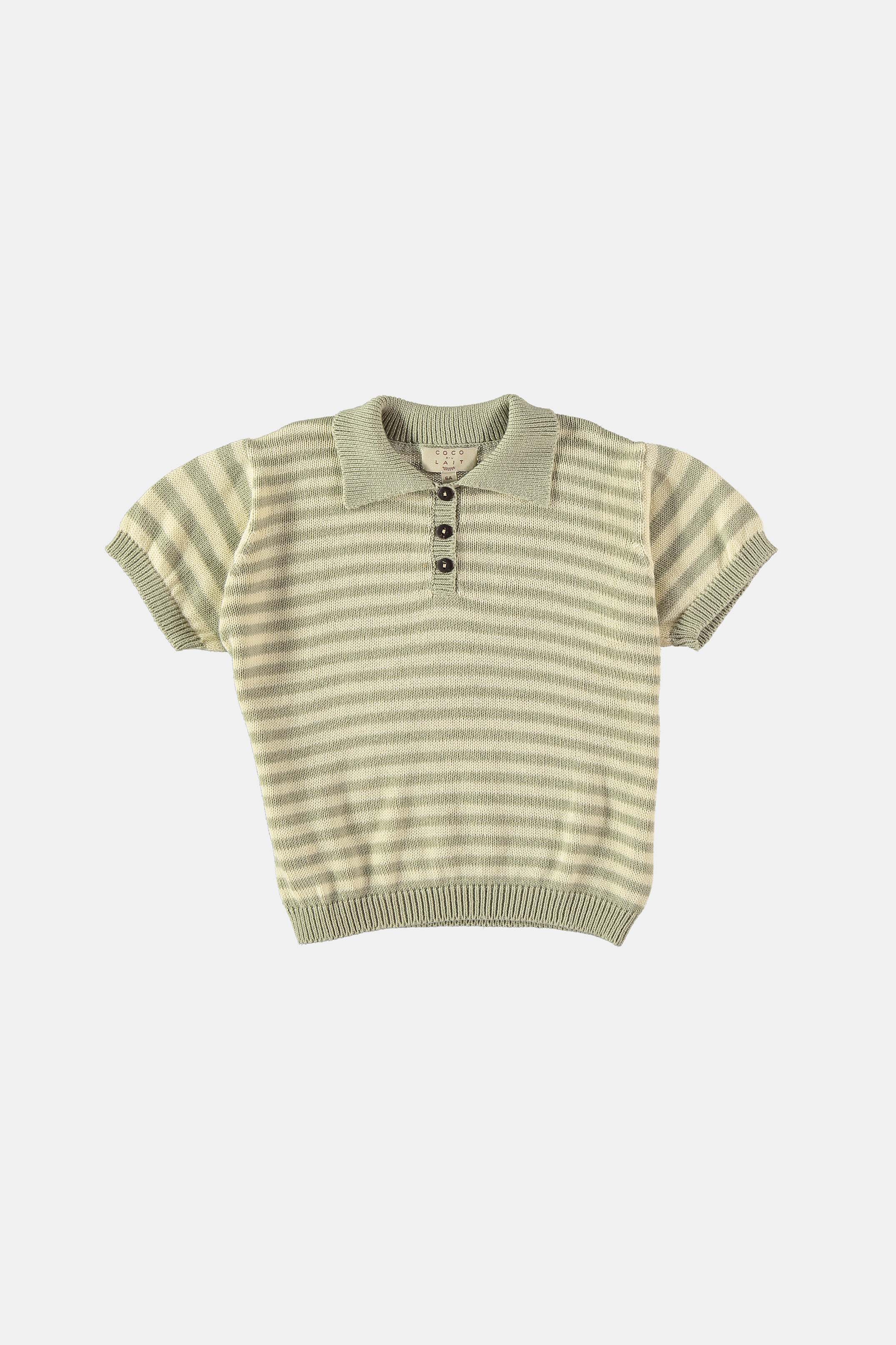 Coco Au Lait STRIPED KNIT POLO  Lavanda