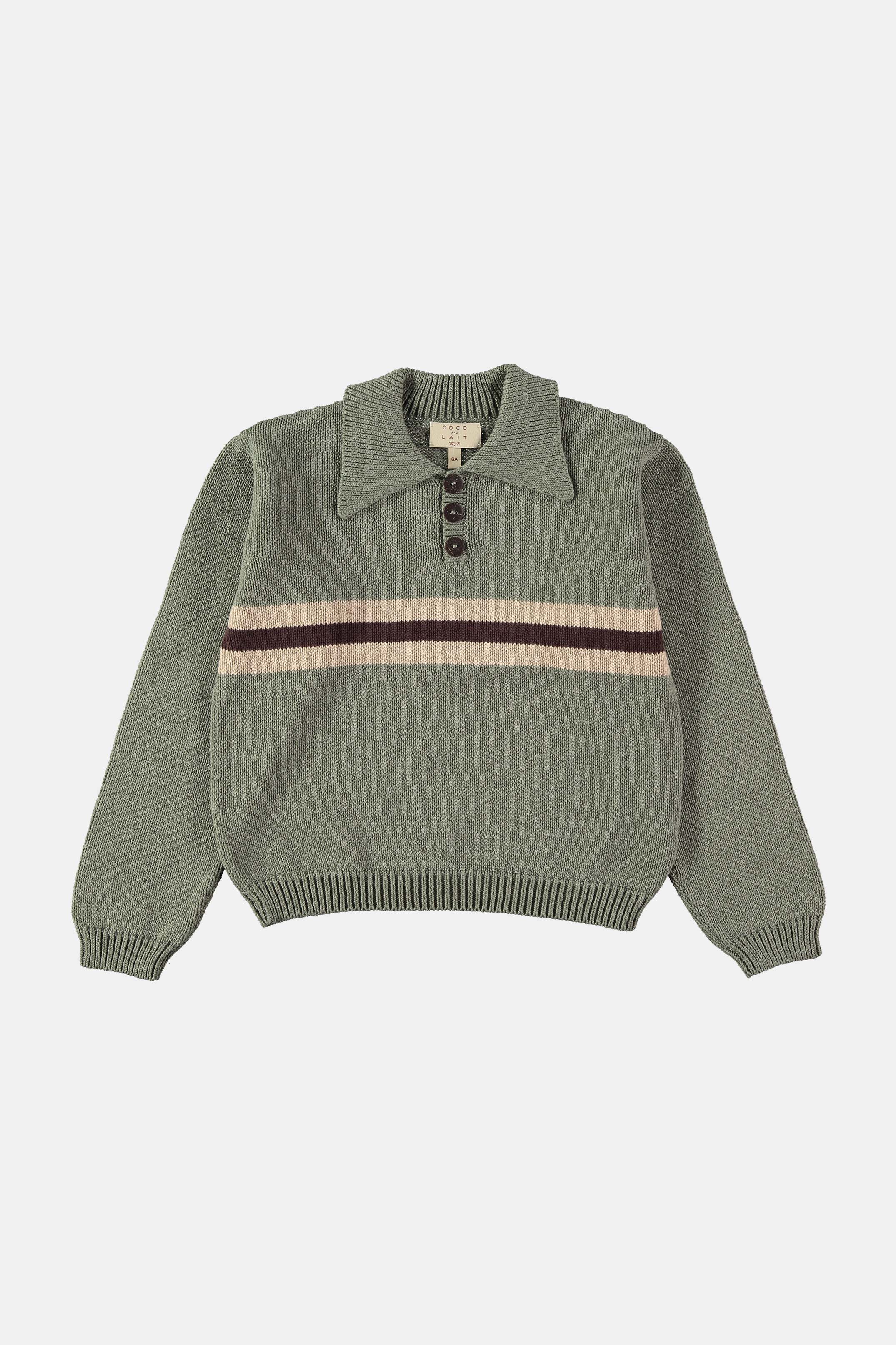 Coco Au Lait VETIVER VINTAGE LONG SLEEVE POLO Vetiver