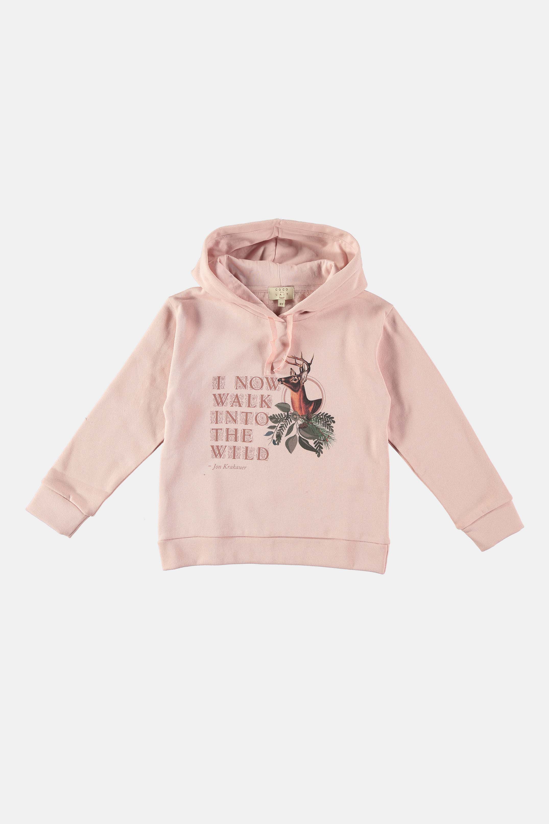 Coco Au Lait WALK INTO THE WILD GRAPHIC PLUSH SWEATSHIRT Rose Smoke