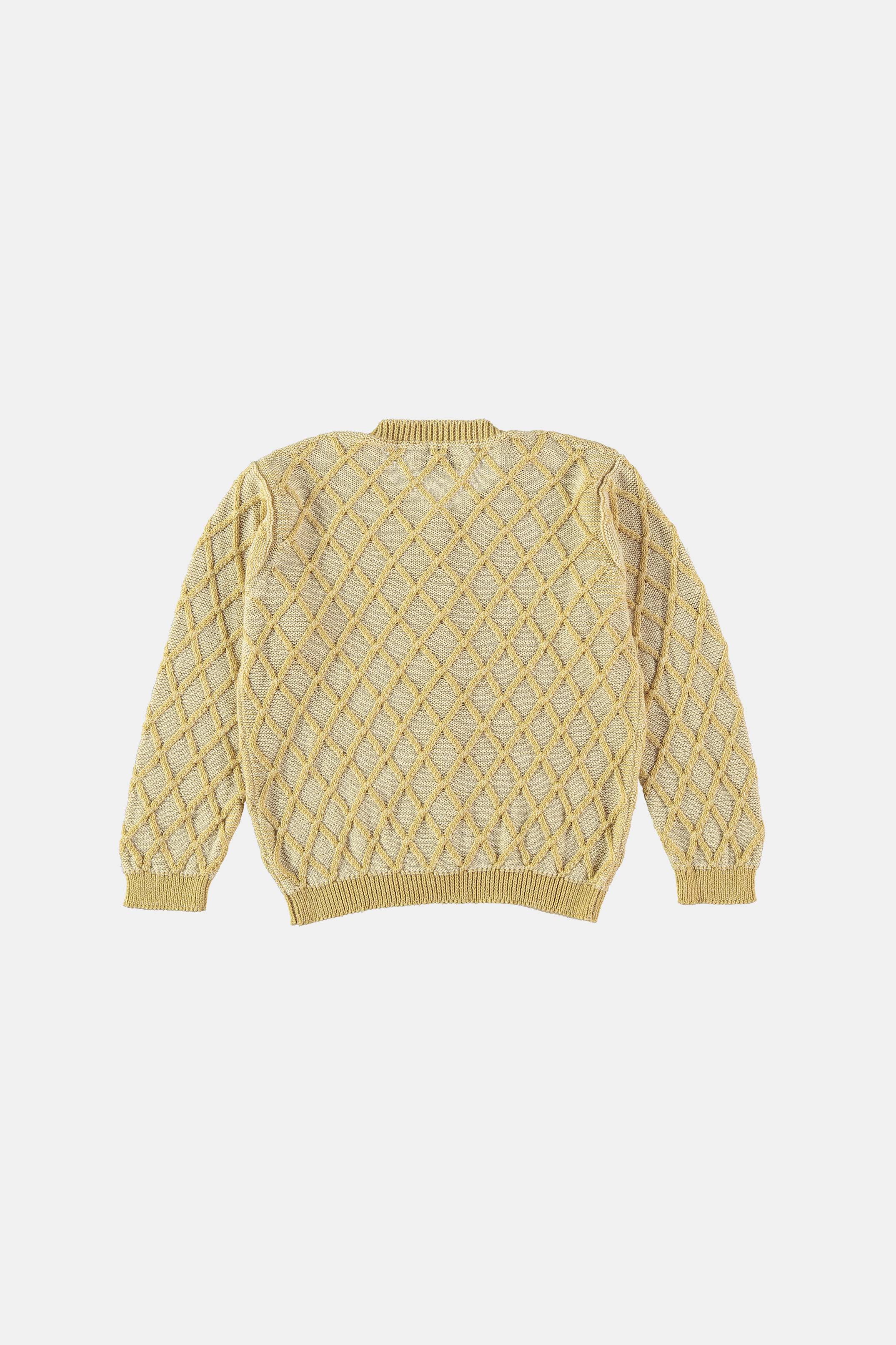 Coco Au Lait YELLOW DIAMOND KNIT CARDIGAN  Yellow