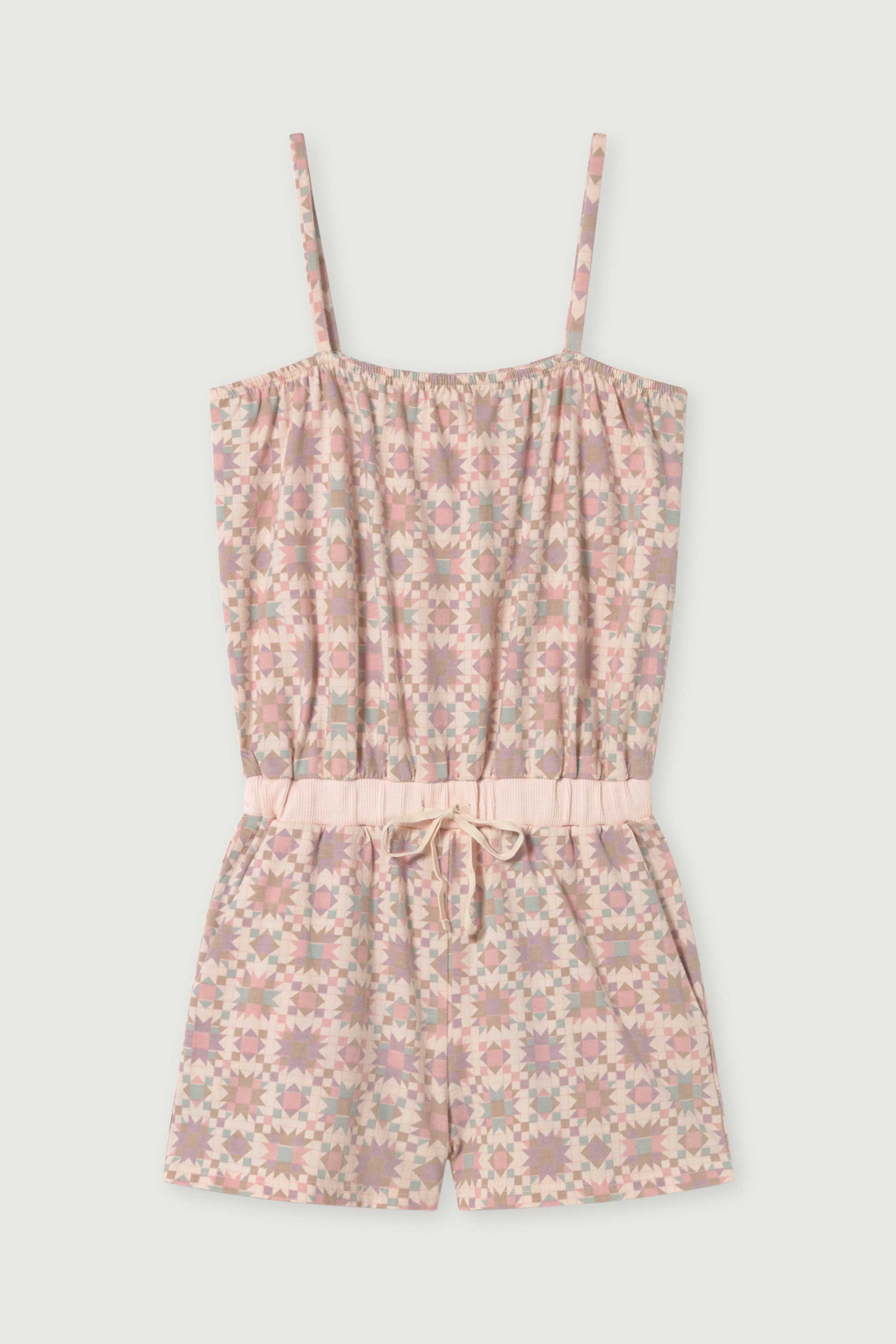 JUMPSUIT NIÑA TIRANTES ESTAMPADO GEOMÉTRICO