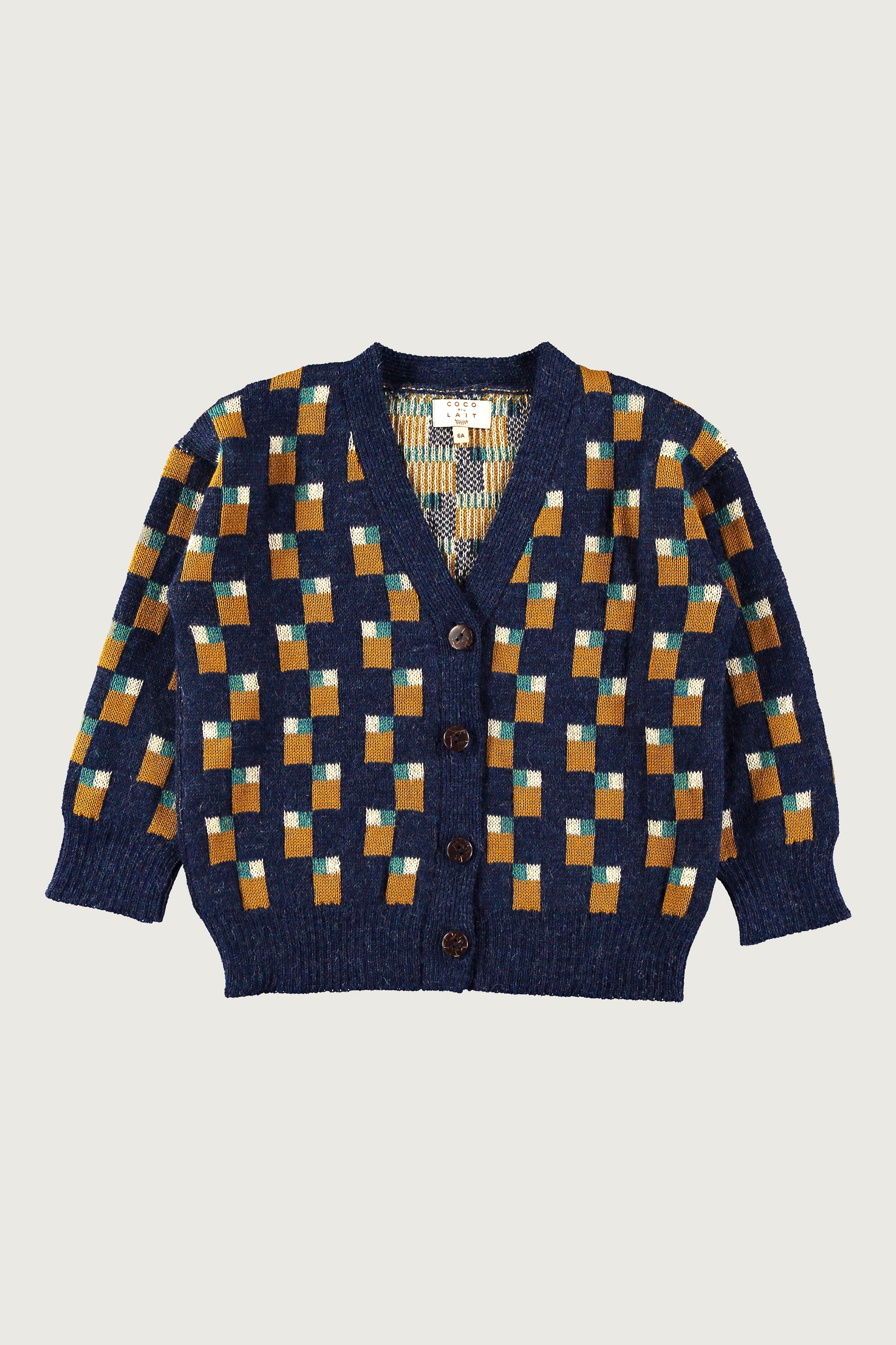 Coco Au Lait ABSTRACT ART KNITTED CARDIGAN  Blue Nights