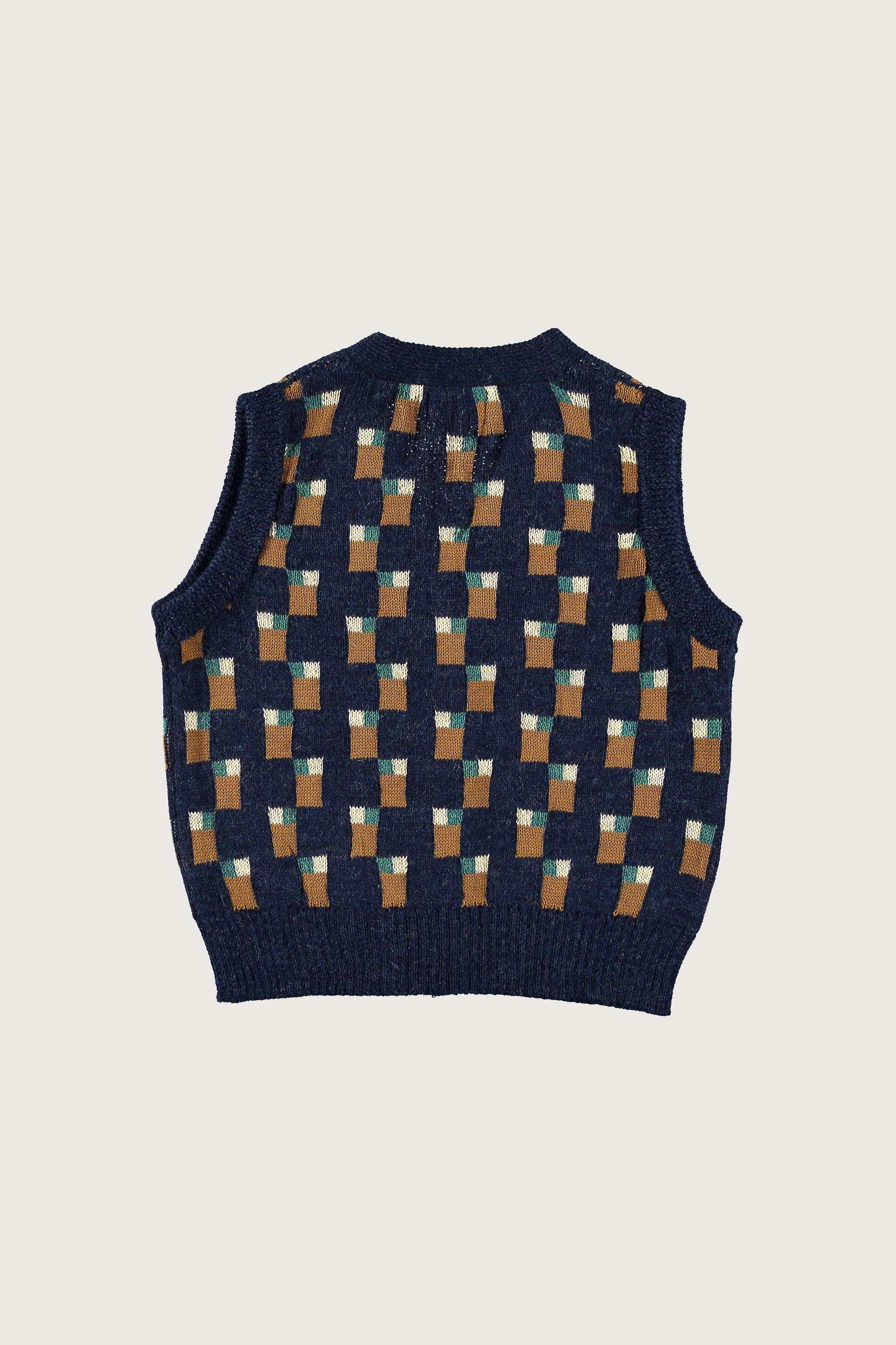 Coco Au Lait ABSTRACT ART KNITTED VEST  Blue Nights