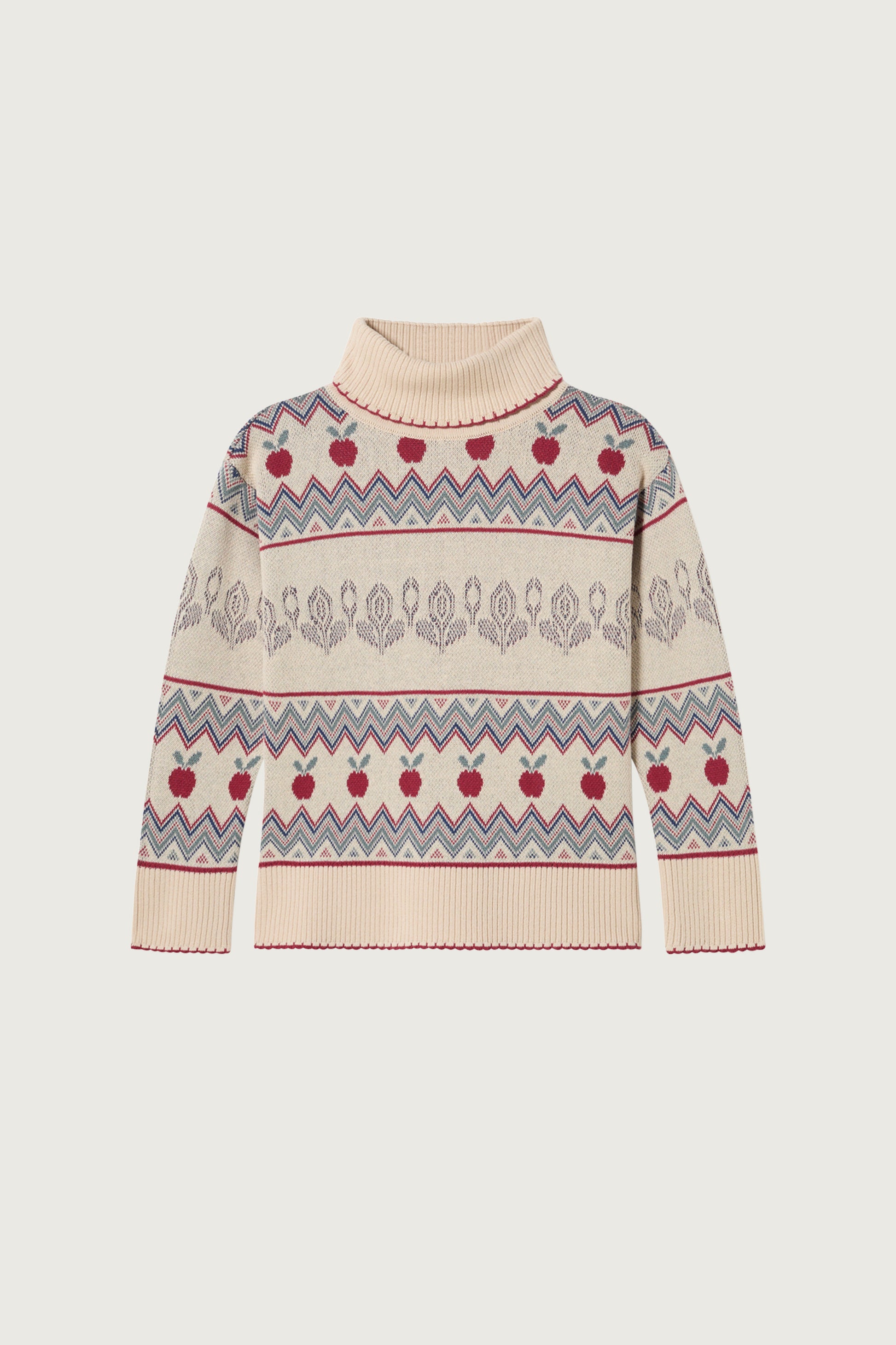 Coco Au Lait APPLES KNIT TURTLENECK  Sandshell