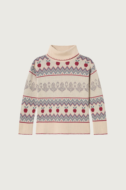 Coco Au Lait APPLES KNIT TURTLENECK  Sandshell