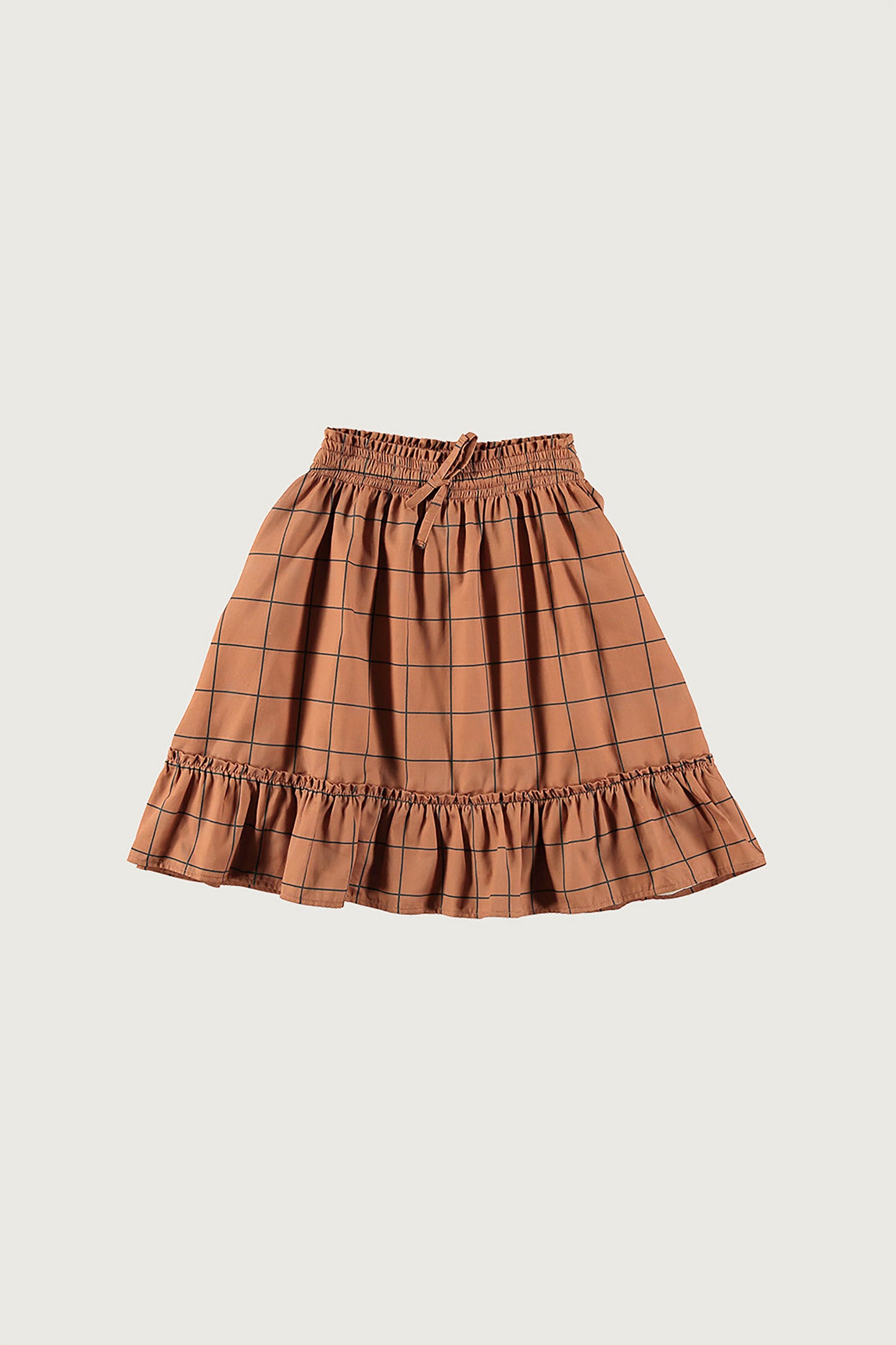 Coco Au Lait BROWN GRID LONG SKIRT  Brown Grid