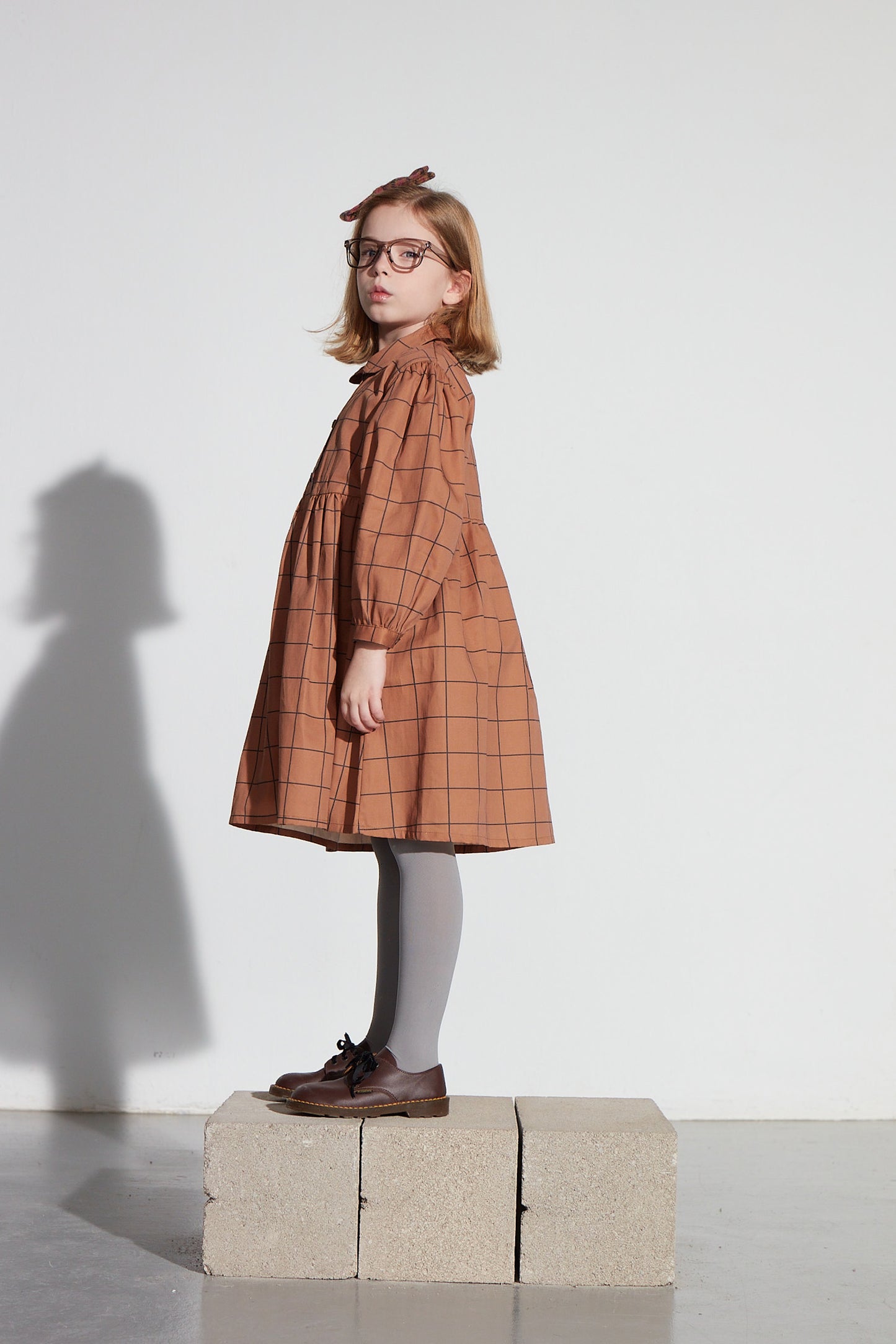 Coco Au Lait BROWN GRID SARJA DRESS  Brown Grid