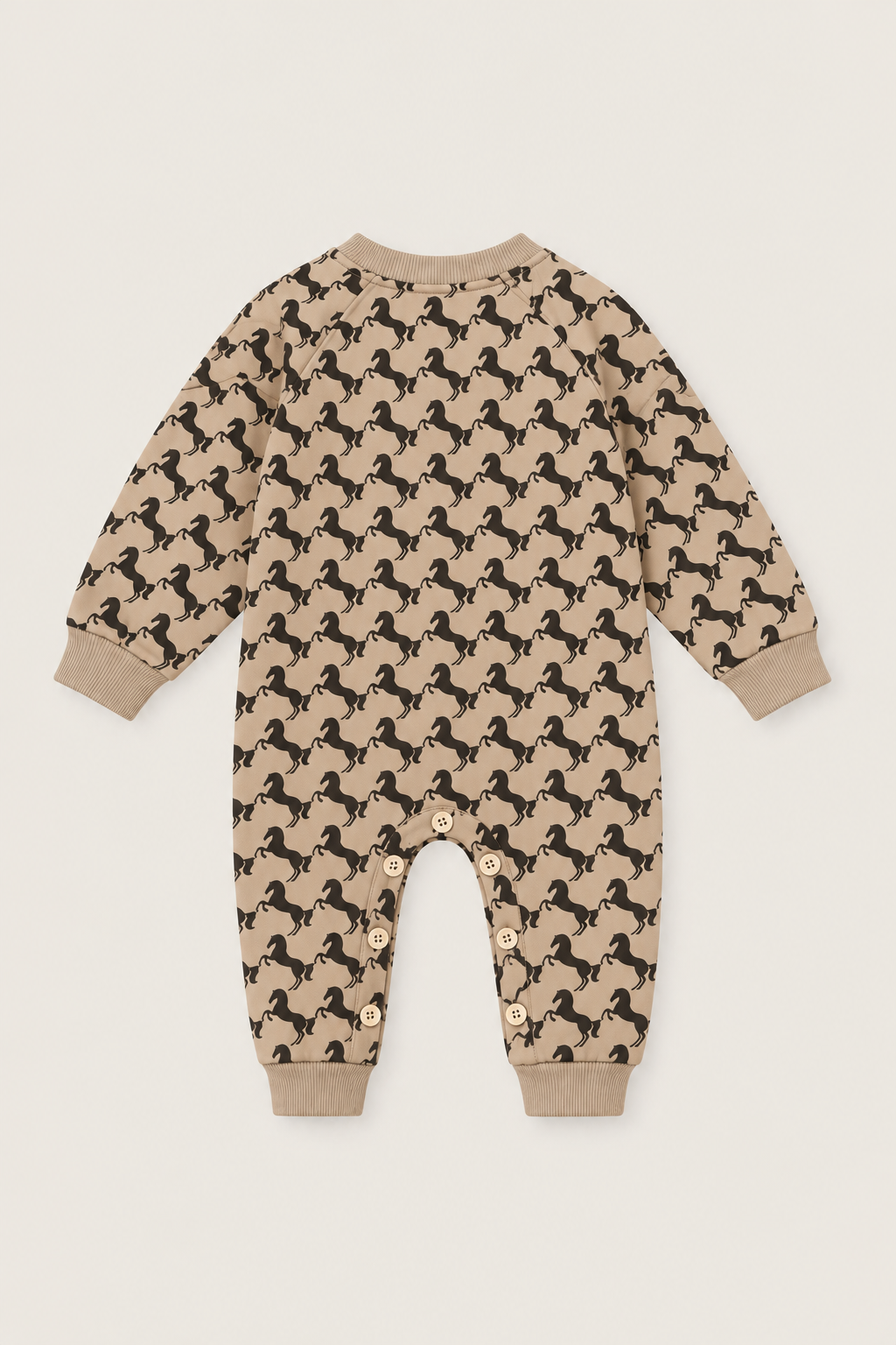 MAMELUCO BEBÉ MINI CABALLOS BEIGE