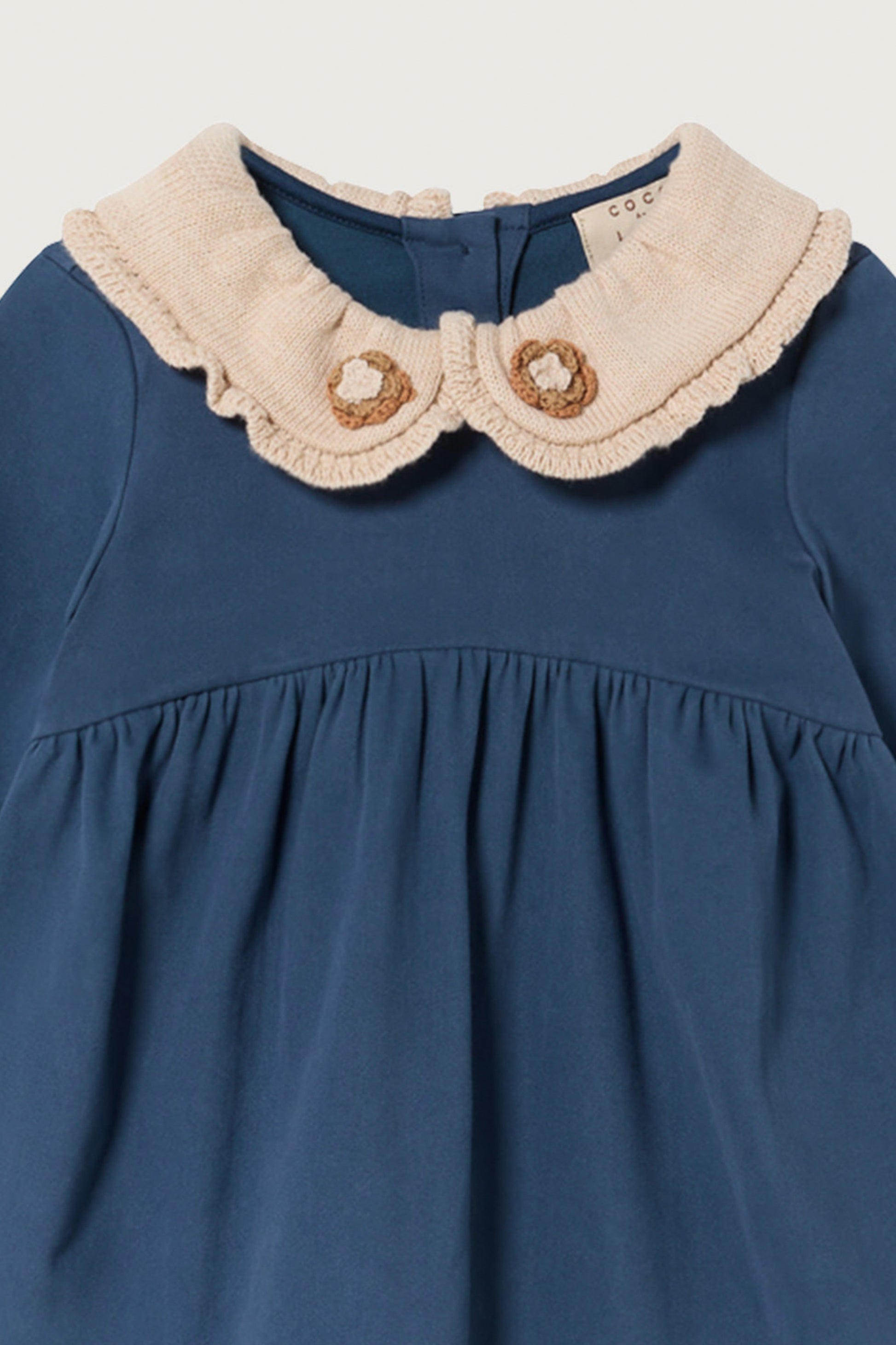 Coco Au Lait CROCHET COLLAR DRESS  Dark Denim