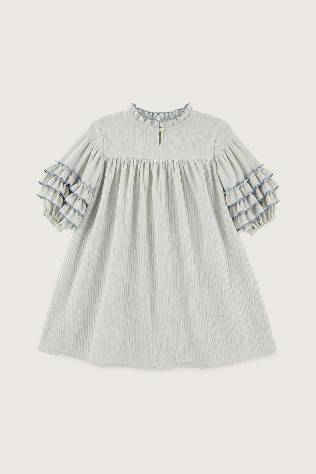 VESTIDO DOBLE GASA AZUL CIELO