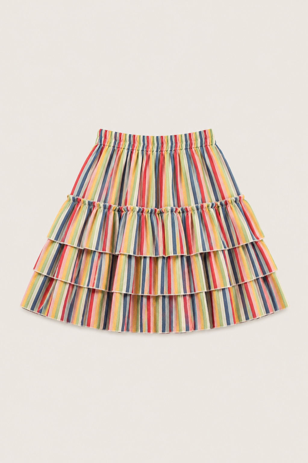 FALDA MIDI RAYAS MULTICOLOR
