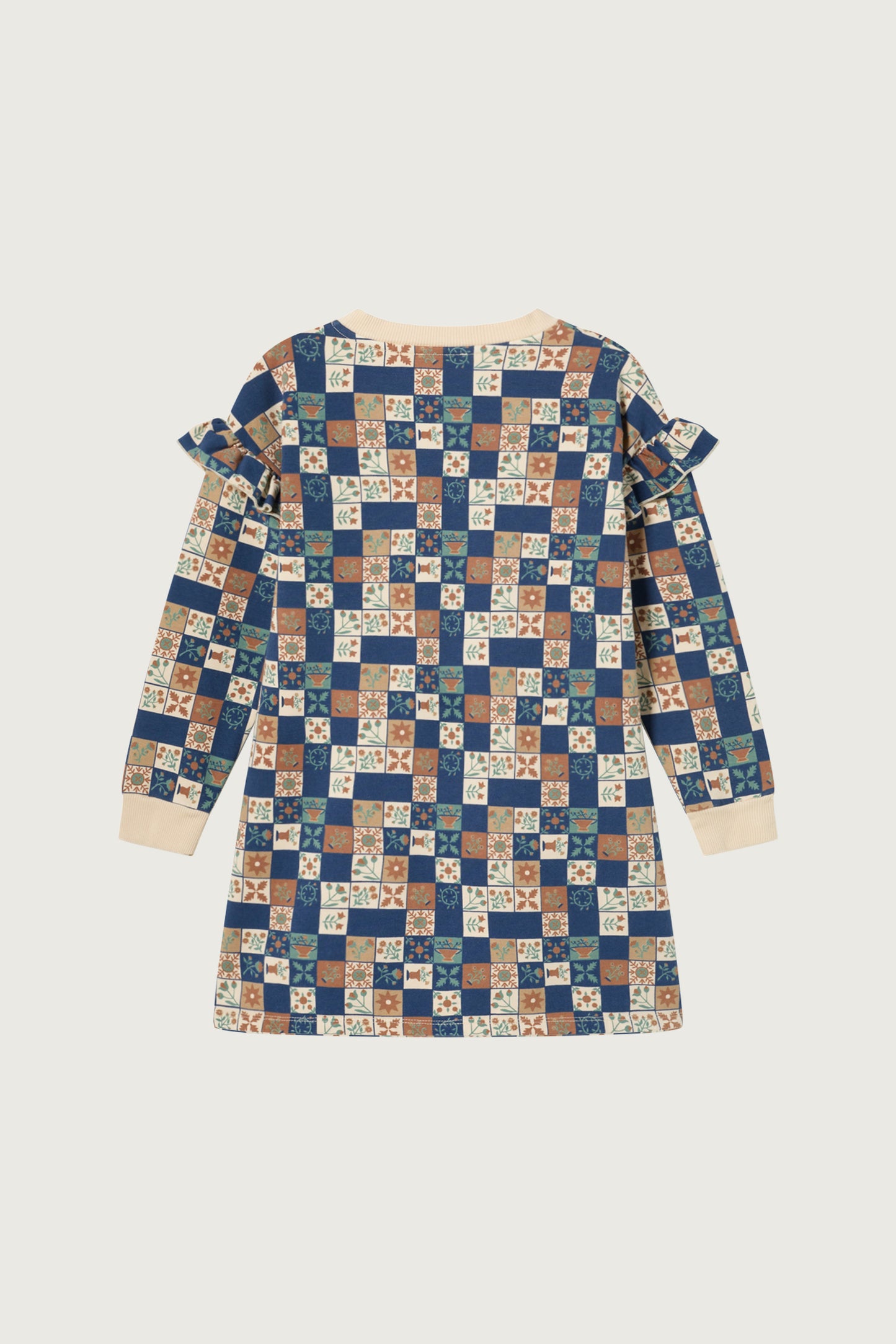 Coco Au Lait FLORAL CHECKS DRESS  Dark Denim