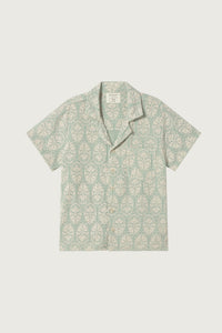 Coco Au Lait GREEN VINTAGE WALLPAPER SHIRT  Sea Foam