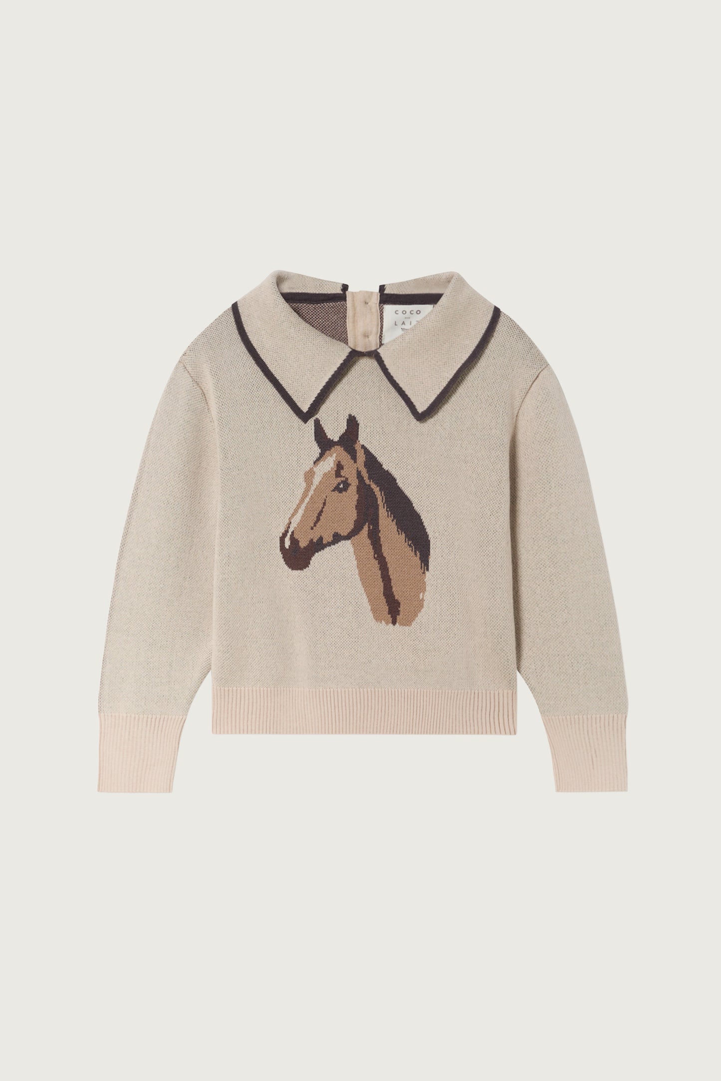 Coco Au Lait HORSES GIRLS SWEATER  Sandshell