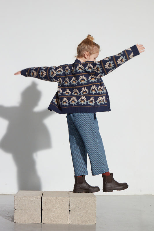 Coco Au Lait KNITTED SUNFLOWERS CARDIGAN  Iced Coffe